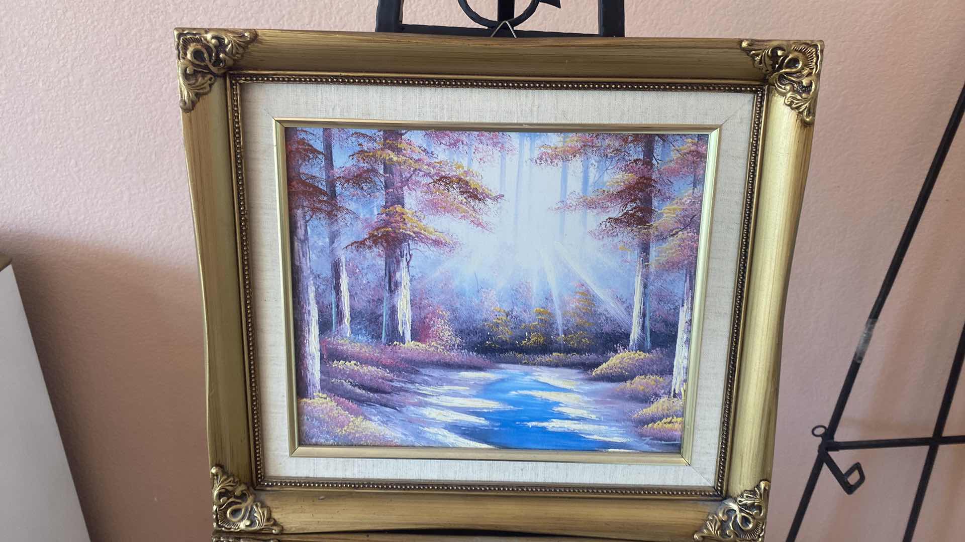Photo 1 of 2 - ORNATE GOLD FRAMED LANDSCAPES ON CANV SIGNED ARTWORK LARGEST 16” X 14”