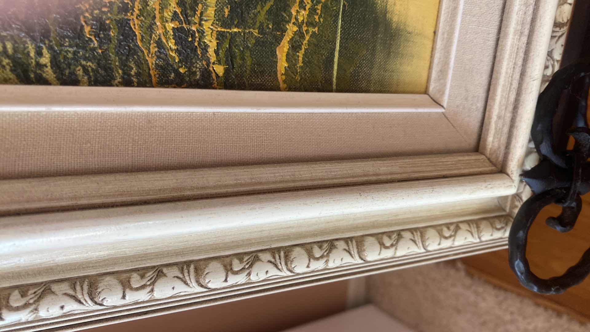 Photo 1 of 2 - WOOD FRAMED LANDSCAPE ON CANVAS SIGNED ARTWORK 16” X 14”