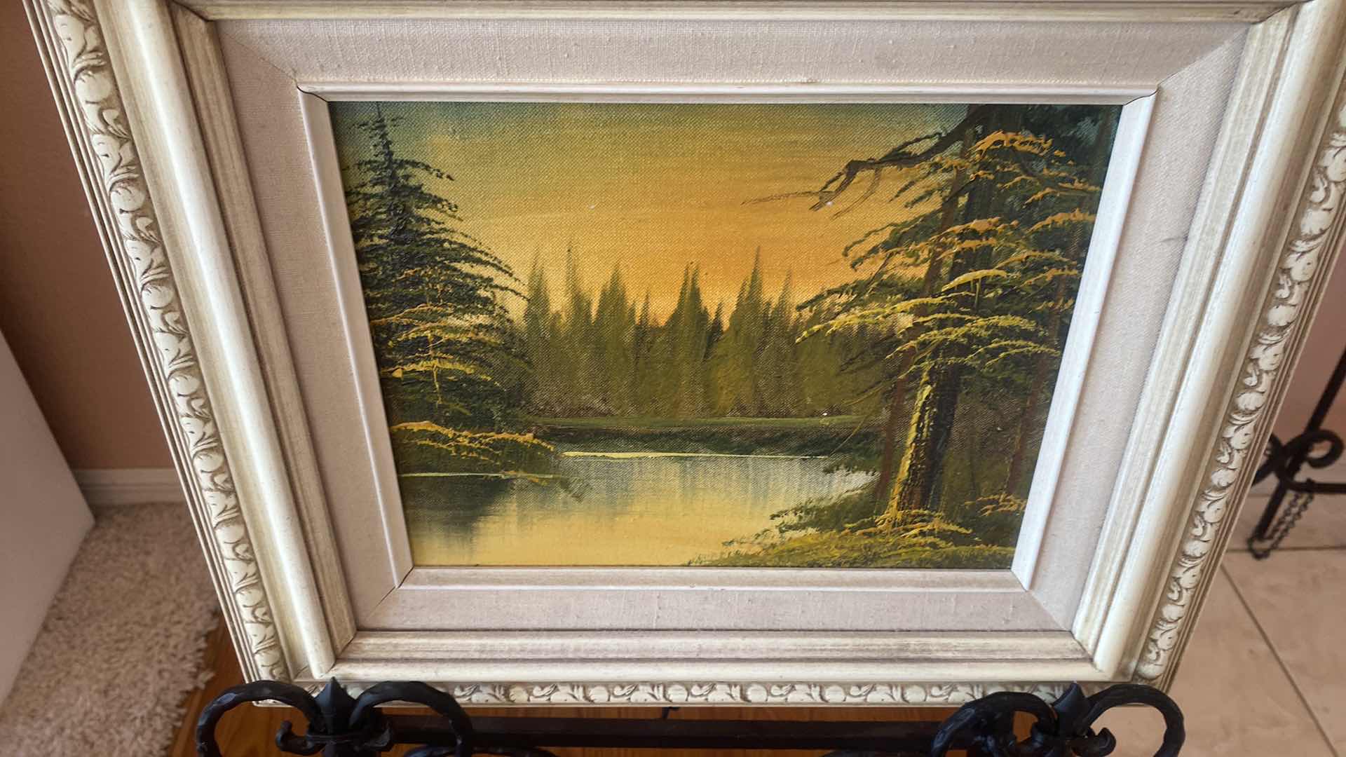 Photo 1 of 2 - WOOD FRAMED LANDSCAPE ON CANVAS SIGNED ARTWORK 16” X 14”