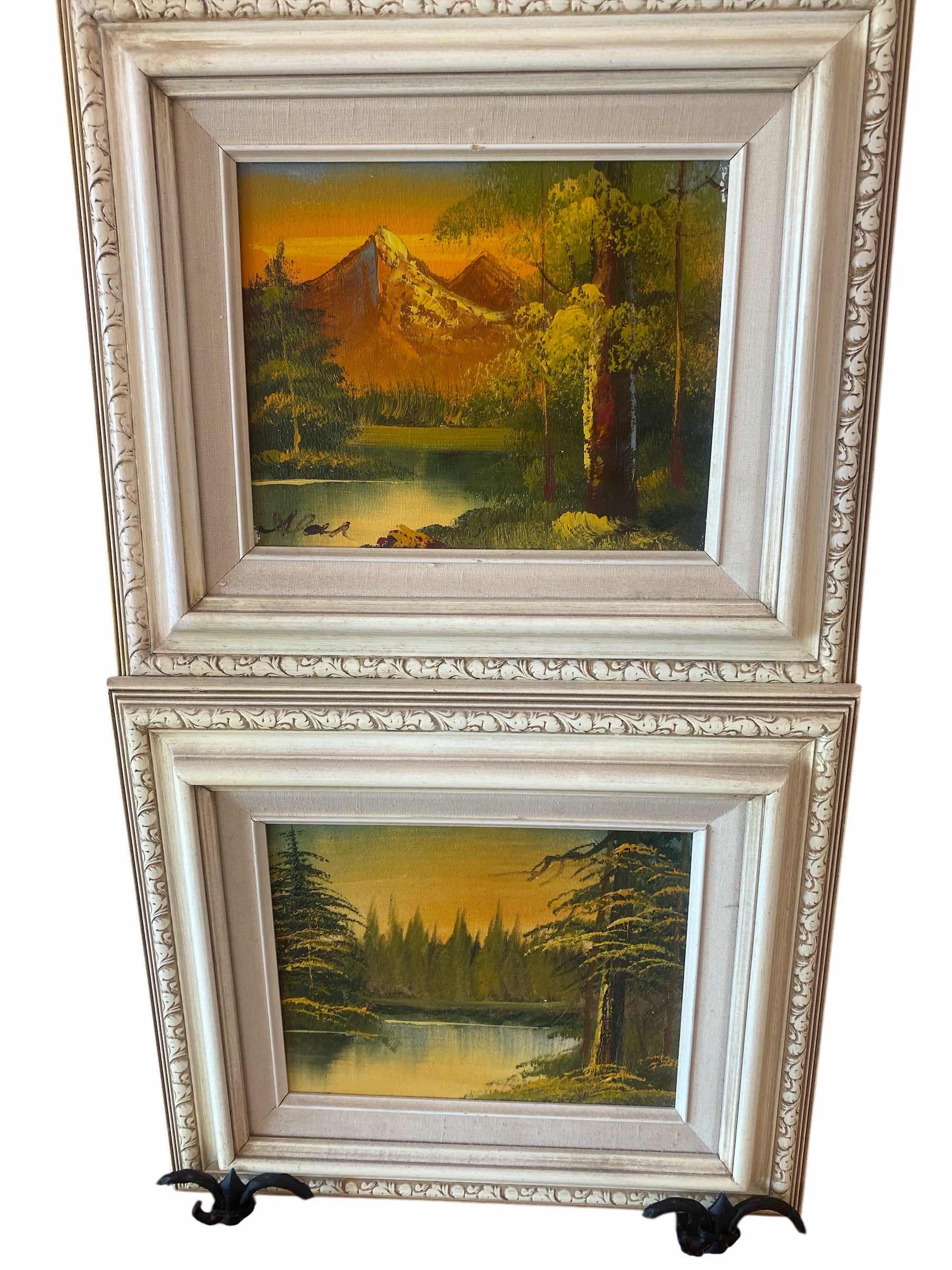 Photo 1 of 2 - WOOD FRAMED LANDSCAPE ON CANVAS SIGNED ARTWORK 16” X 14”