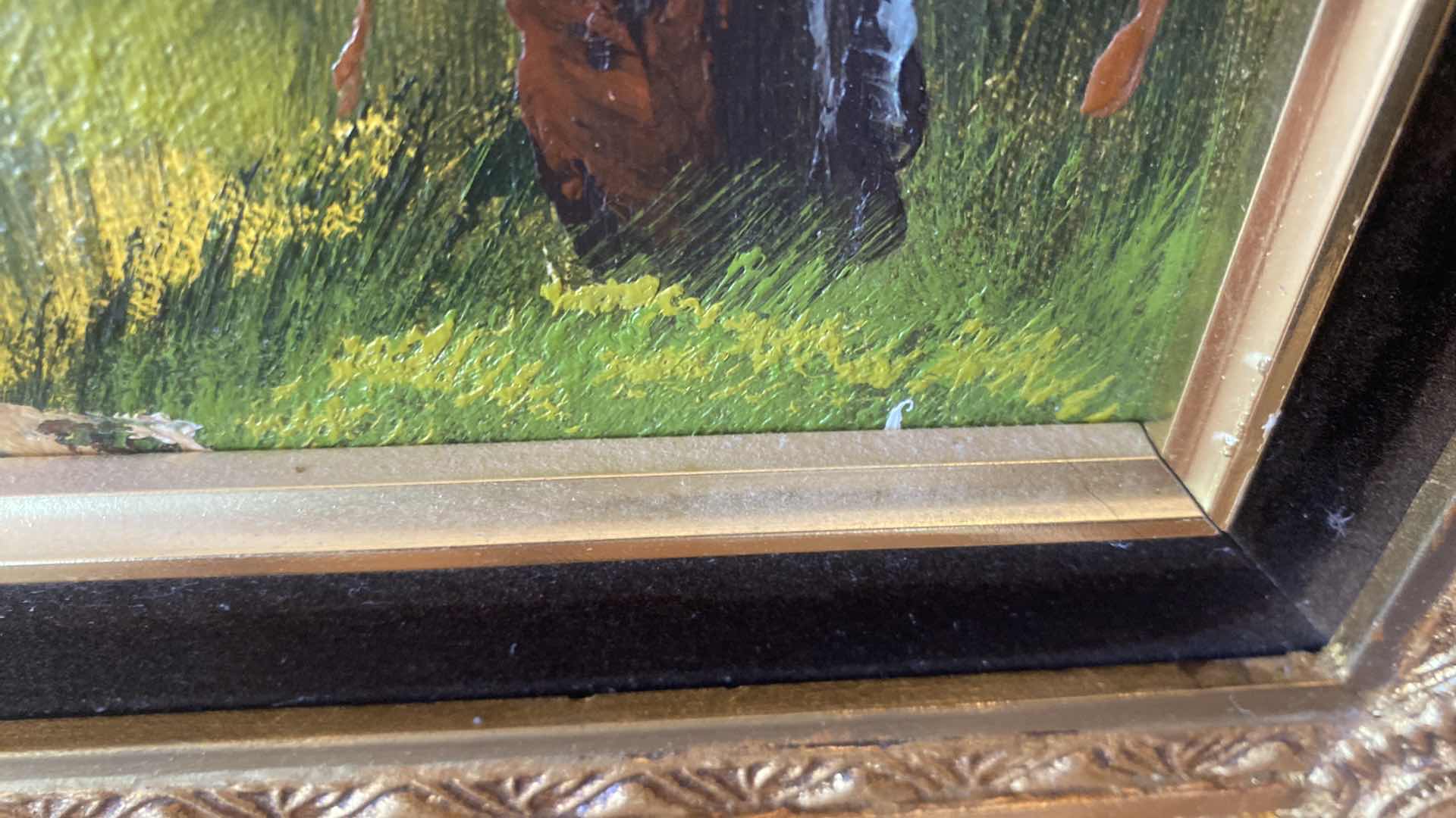 Photo 7 of 2 - WOOD FRAMED LANDSCAPE ON CANVAS SIGNED ARTWORK 15” X 13”