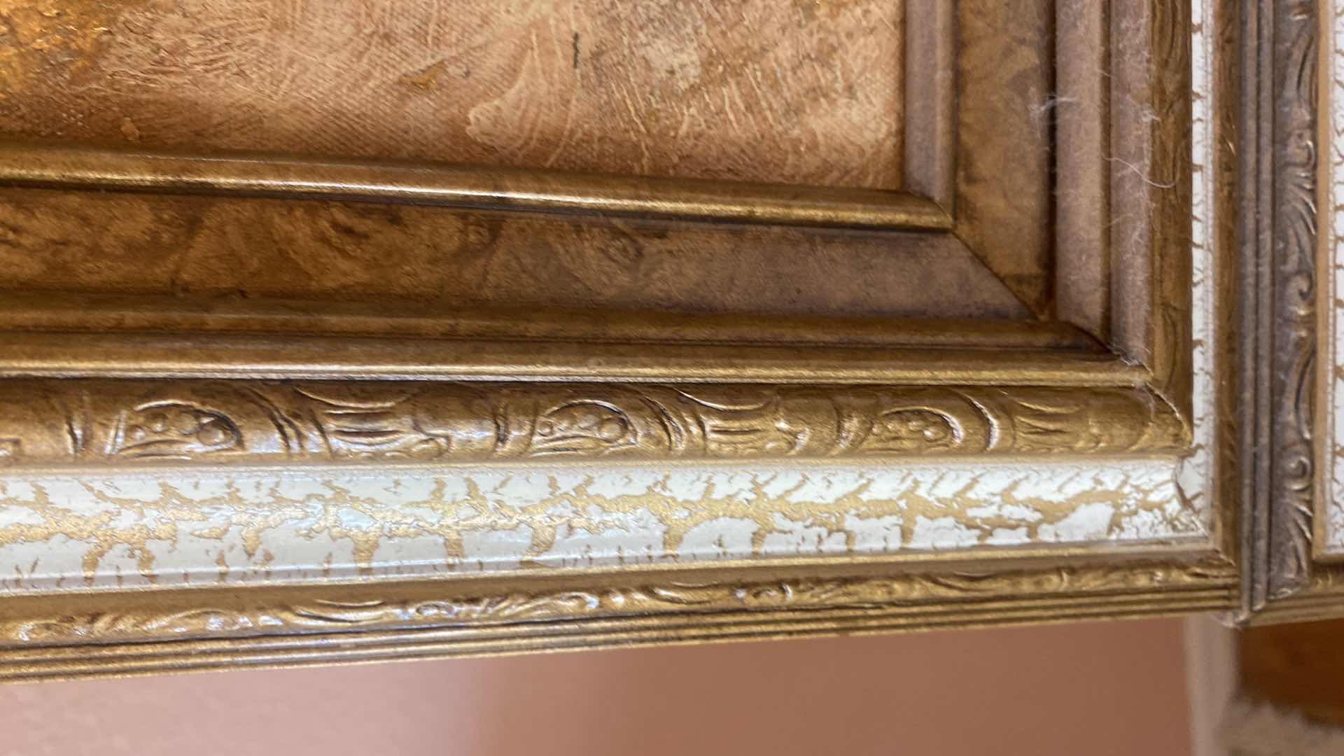 Photo 9 of 2 - WOOD FRAMED  THE TOUCH ON CANVAS SIGNED ARTWORK  15” X 13” & 1 LANDSCAPE SIGNED 14” x 12”