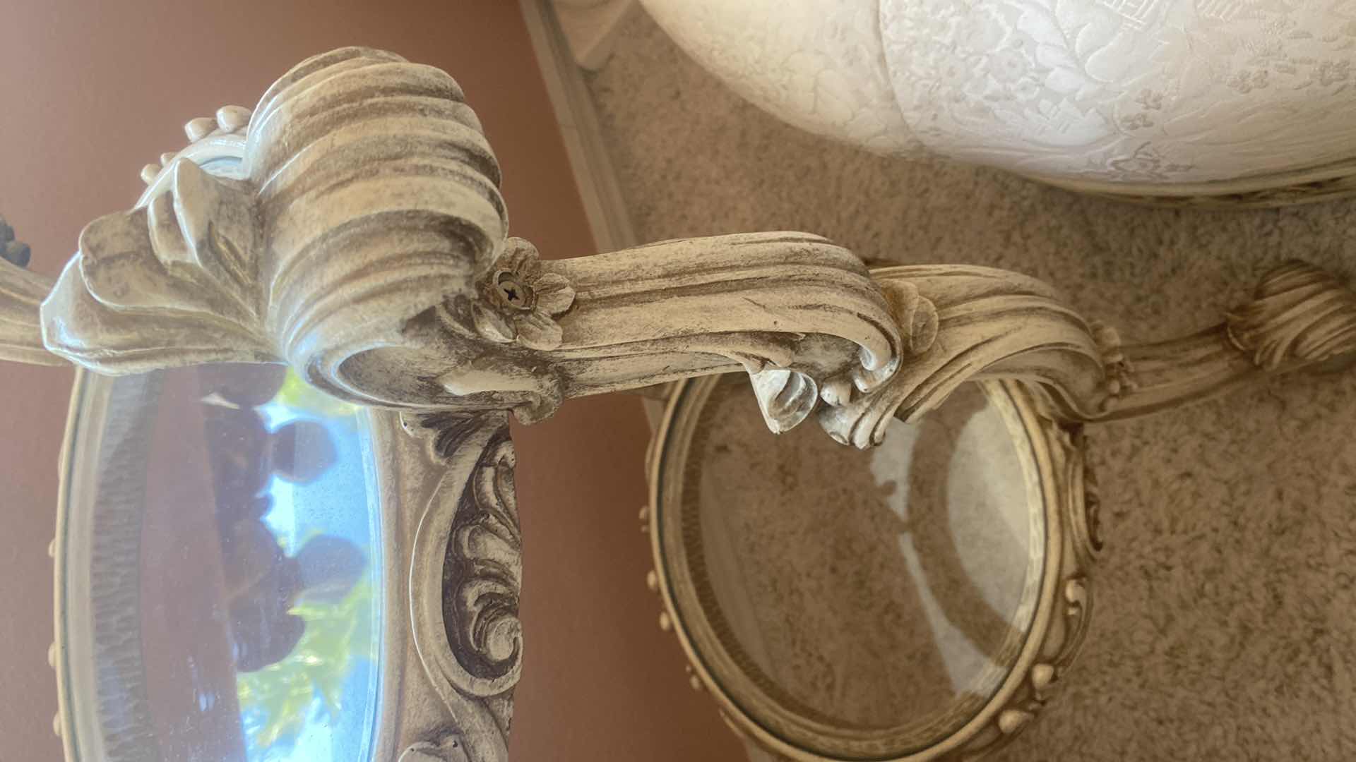 Photo 3 of 18” DIAMETER ORNATE 2 SHELF PLANT STAND  H28”