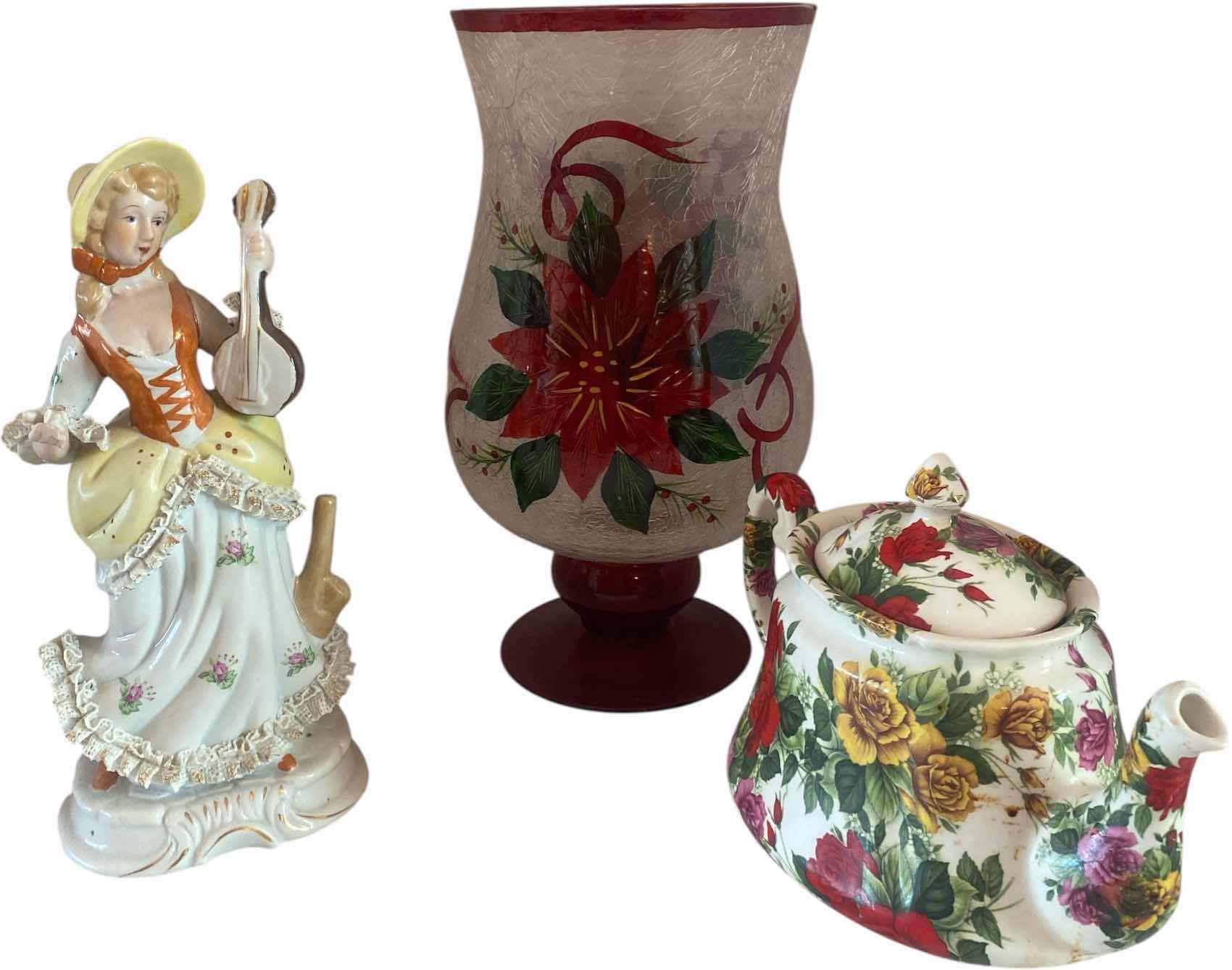 Photo 1 of 3 - DECOR TEAPOT FIGURINE 10”HOLIDAY HOLDER 12”