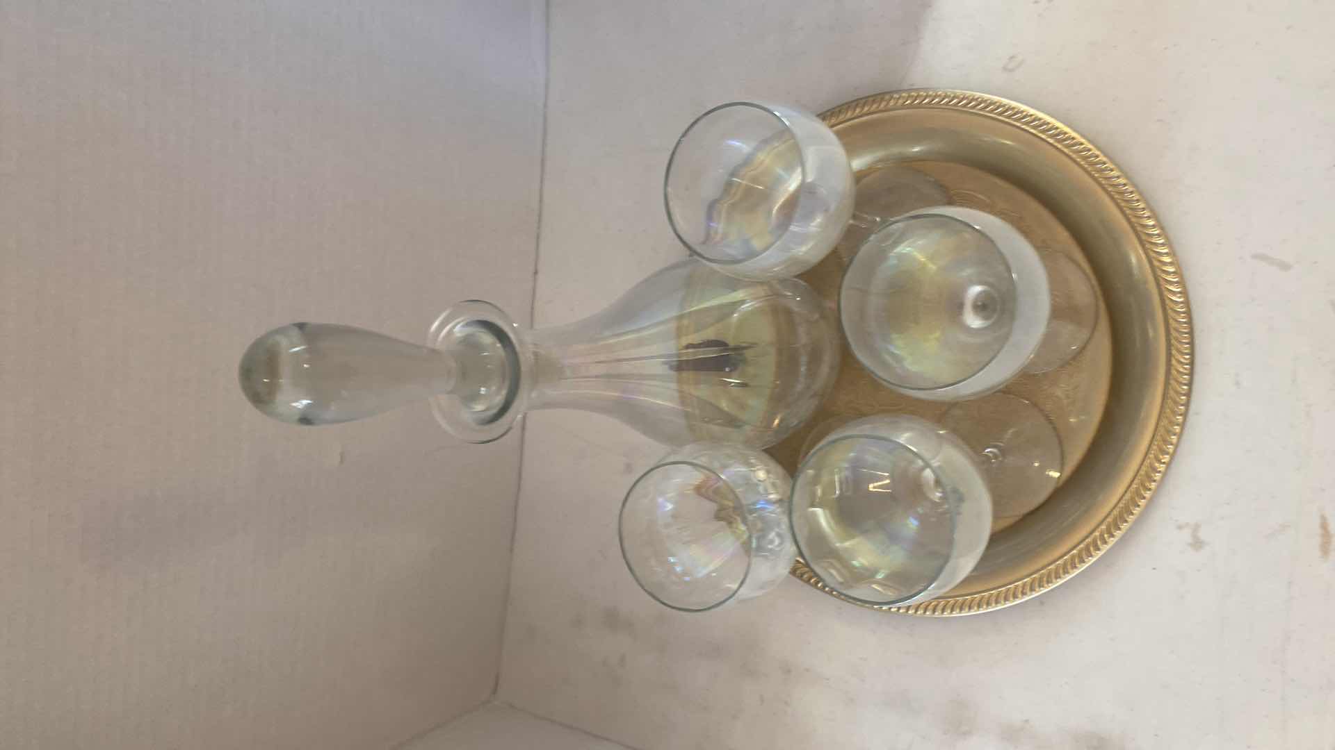 Photo 1 of 4 GLASSES WITH DECANTER ON TRAY