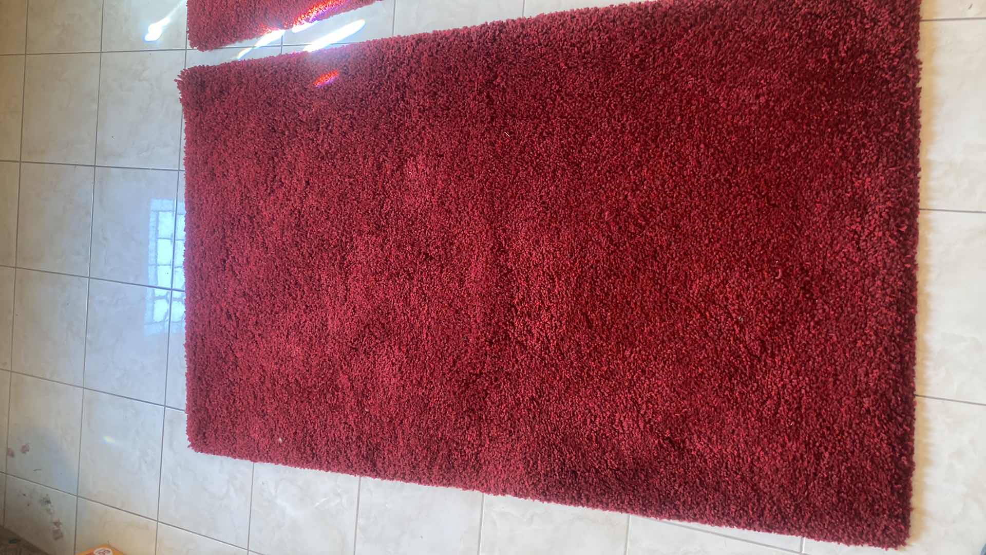 Photo 1 of 2 - SAFAVIEH RED MILAN SHAG AREA RUGS 3’ x 5’