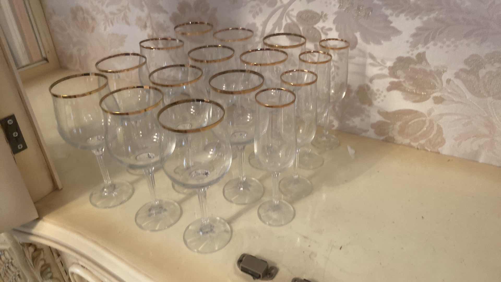 Photo 1 of 16 - STEMWARE WITH GOLD RIMS