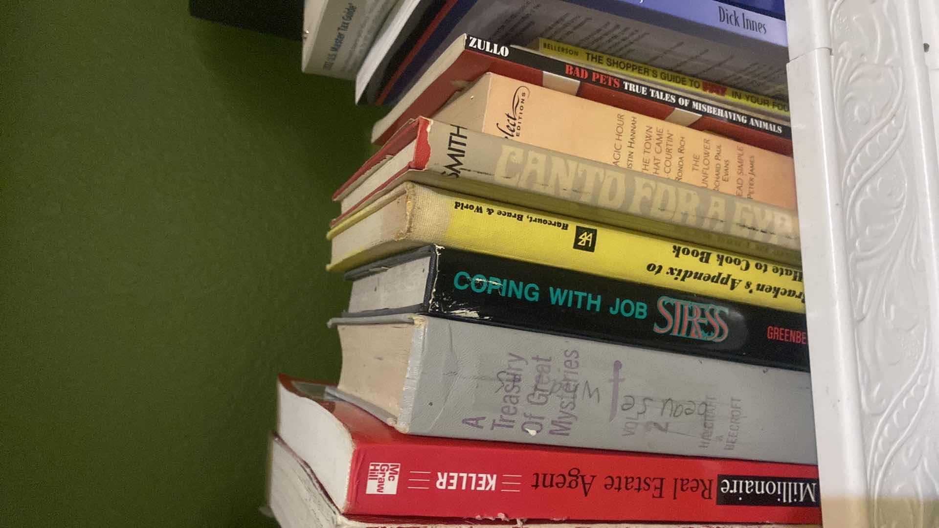 Photo 1 of 1 SHELF OF BOOKS - VARIOUS GENRES