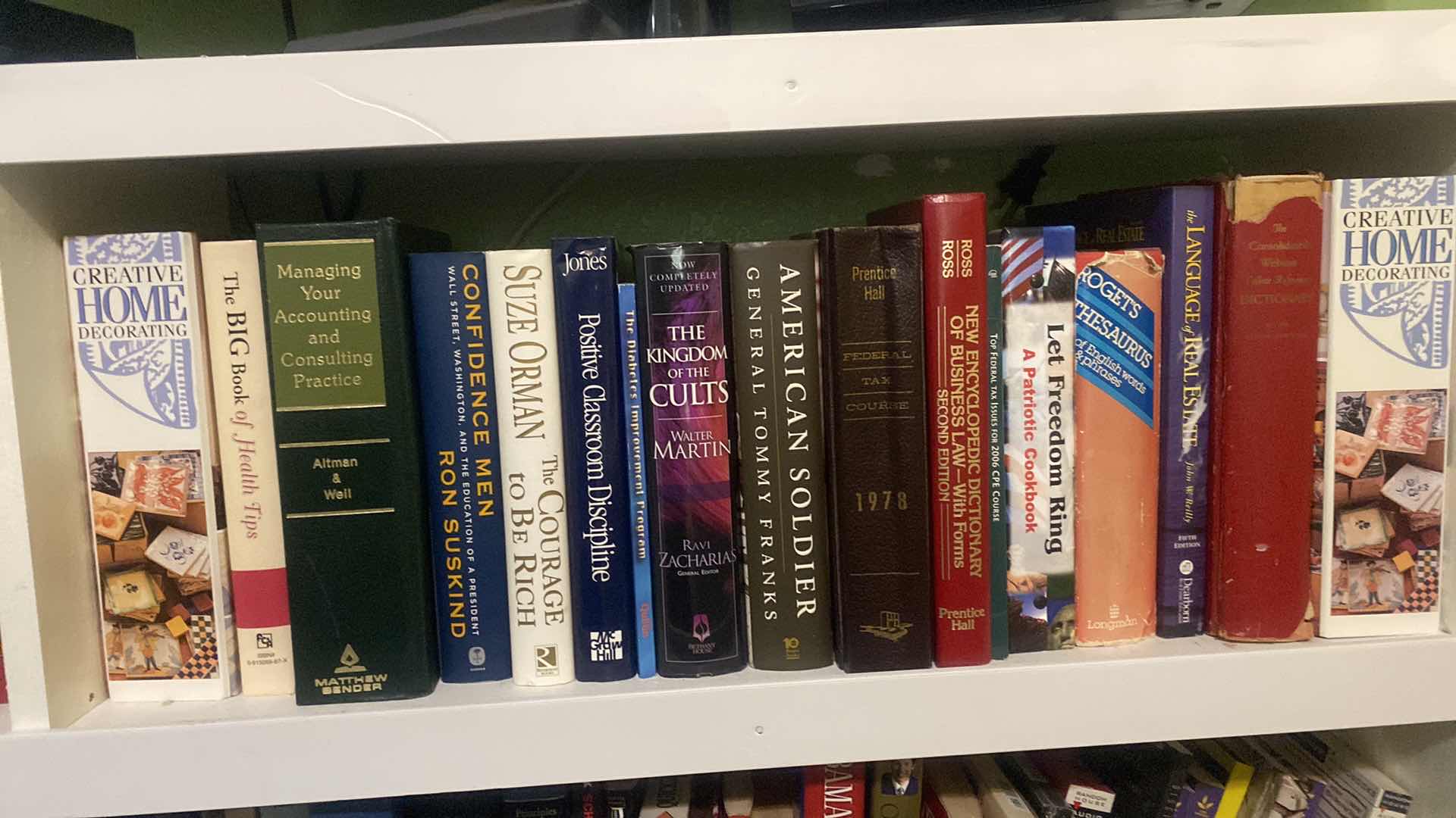 Photo 1 of 1 SHELF OF BOOKS - VARIOUS GENRES