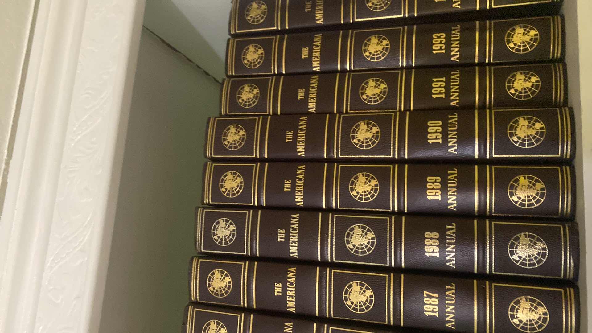 Photo 1 of 2 SHELF OF BOOKS - AMERICANA ENCYCLOPEDIAS