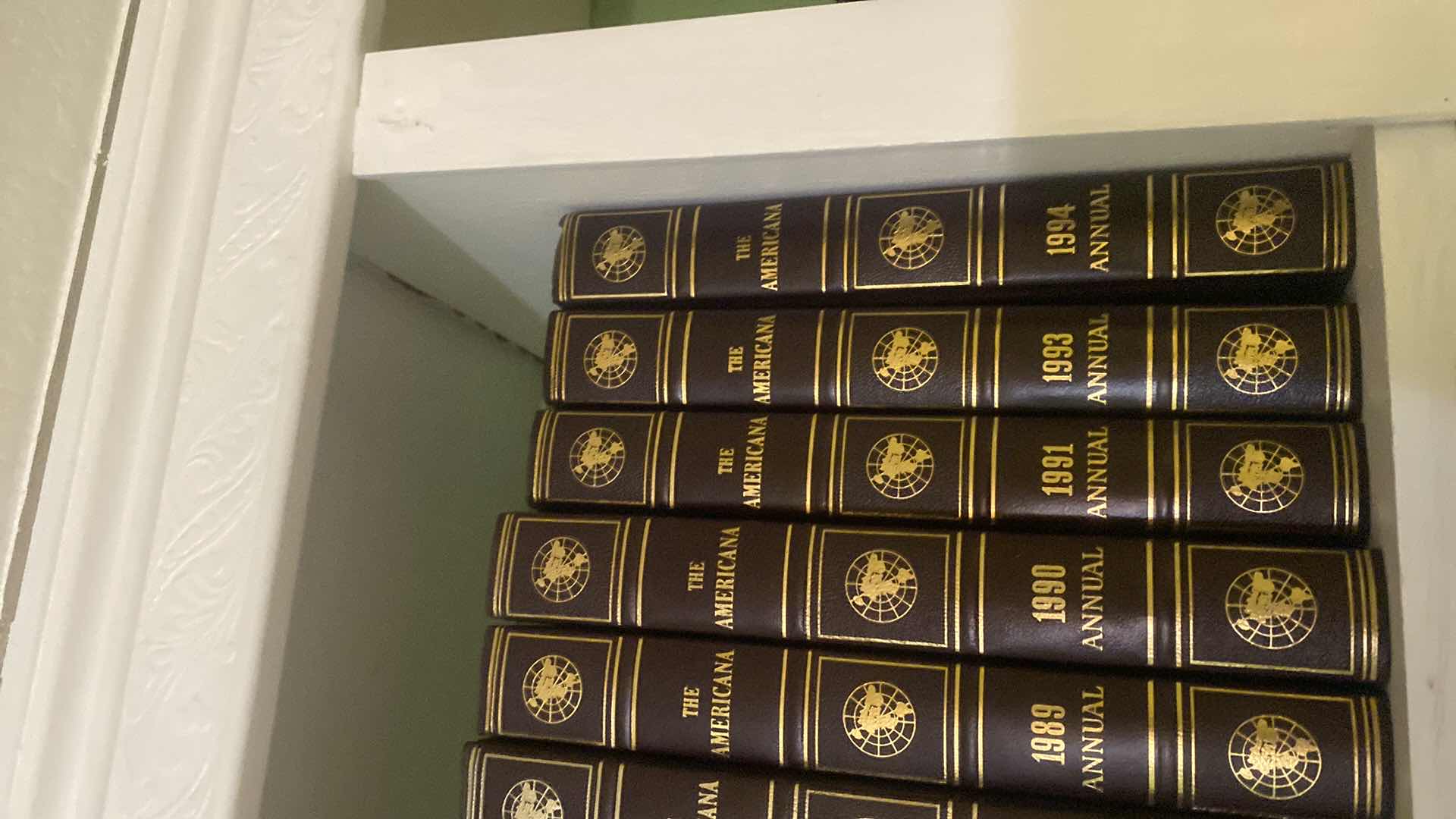 Photo 1 of 2 SHELF OF BOOKS - AMERICANA ENCYCLOPEDIAS