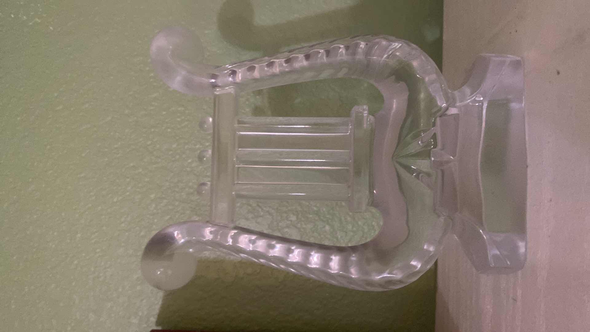 Photo 1 of 2 - SHANNON CRYSTAL HARP BOOK ENDS H7 1/2”