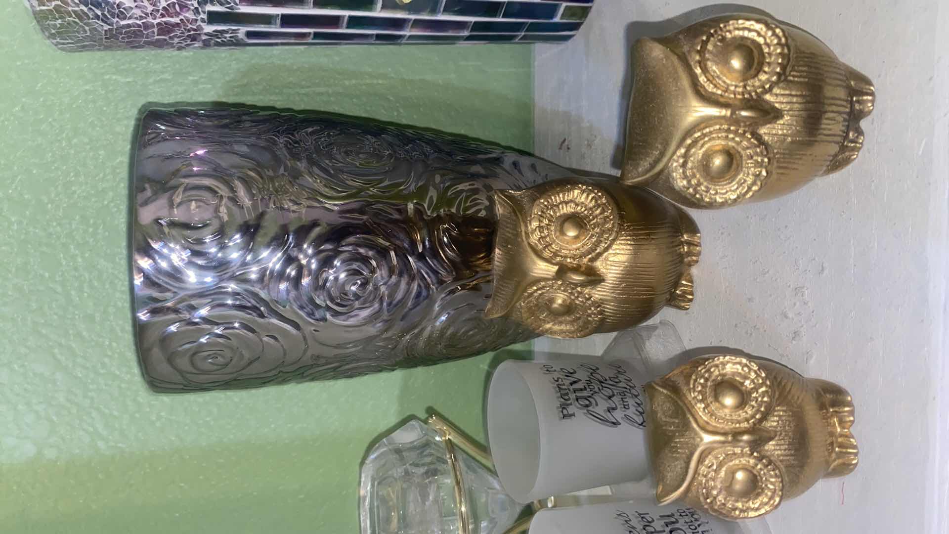 Photo 1 of 10 - HOME DECOR - OWLS VOTIVE HOLDER VASES H10”