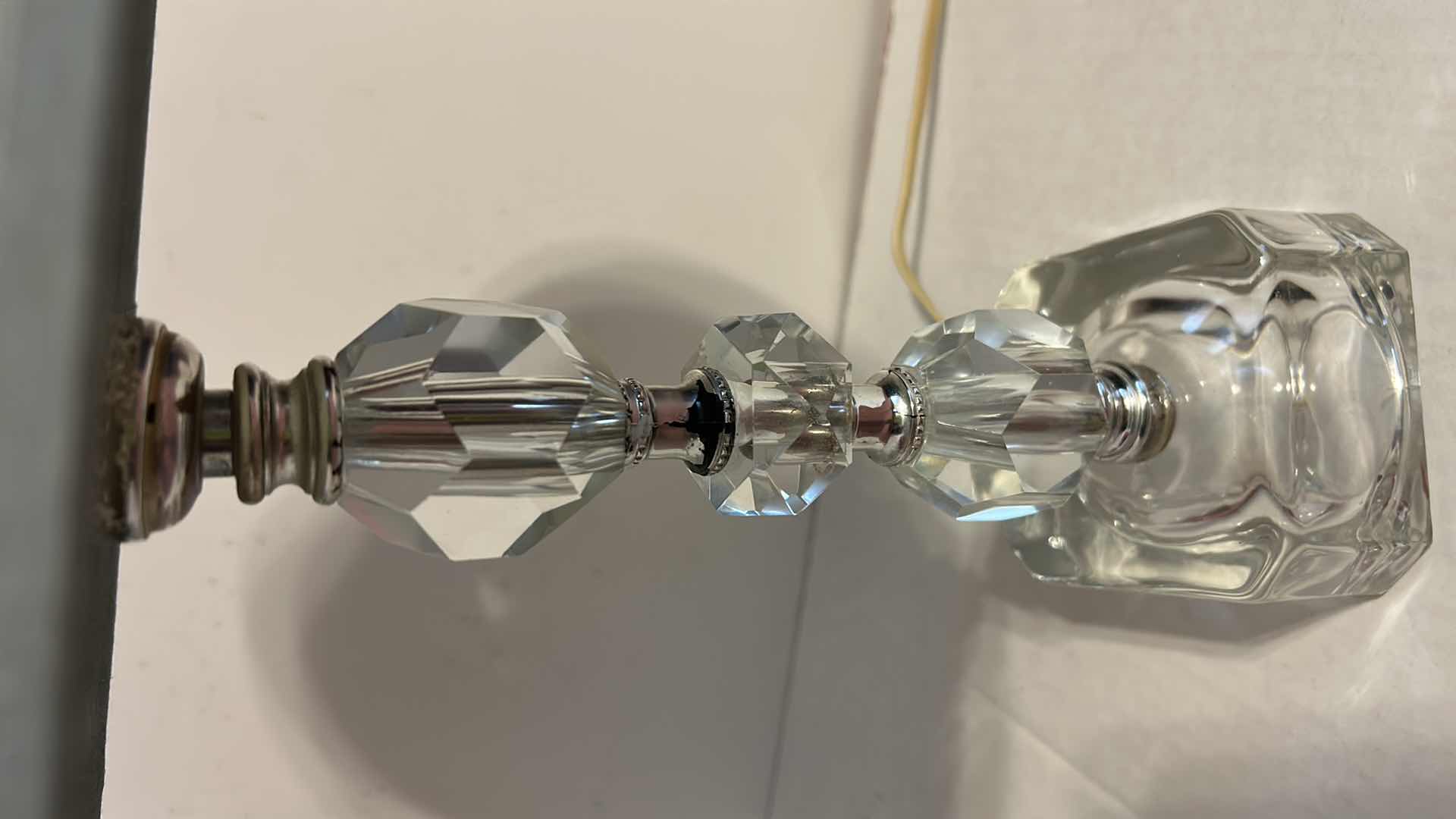 Photo 1 of 2 TABLE LAMPS - ACRYLIC BASE WITU BLUE SHADES H17”