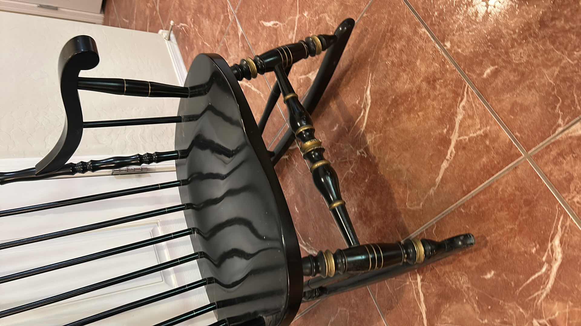 Photo 1 of BLACK HAND PAINTED PETITE KLING CONCORD ROCKING CHAIR H40.5”