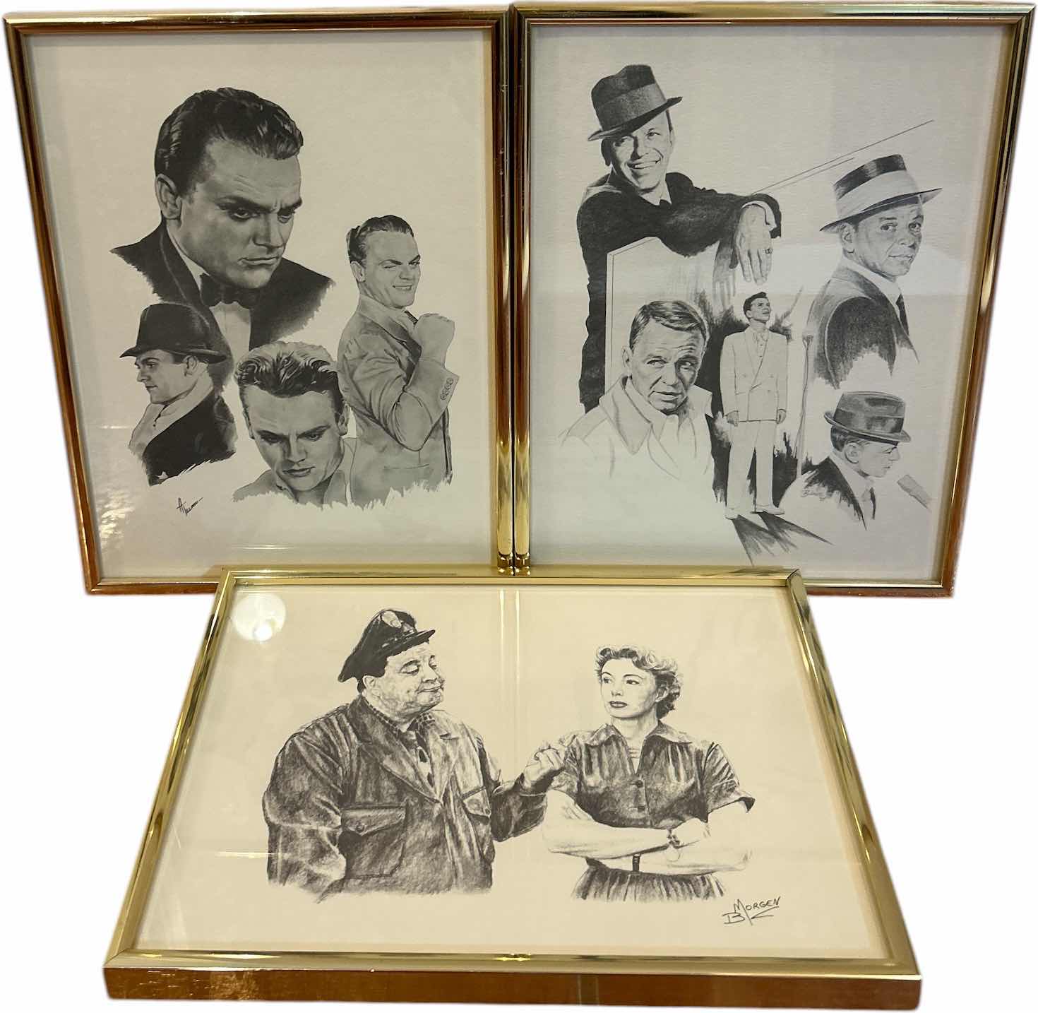 Photo 1 of 3 - GOLD FRAMED BLACK AND WHITE VINTAGE ARTWORK 9 1/2” x 12 1/2”