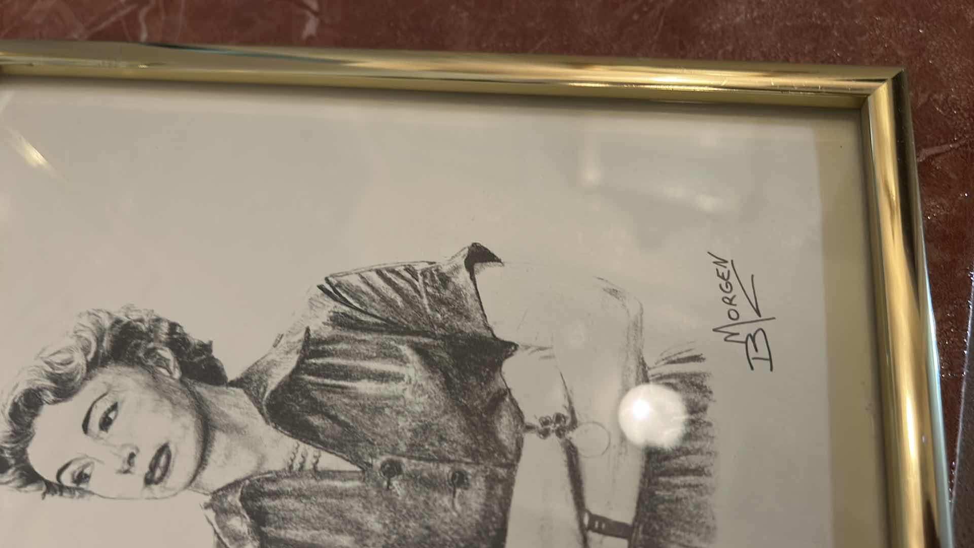 Photo 1 of 3 - GOLD FRAMED BLACK AND WHITE VINTAGE ARTWORK 9 1/2” x 12 1/2”