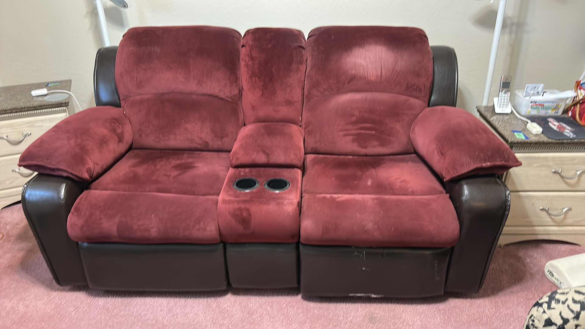 Photo 1 of 6.5’ ELECTRIC RECLINE SOFA WITH CENTER CONSOLE AND CUP HOLDERS