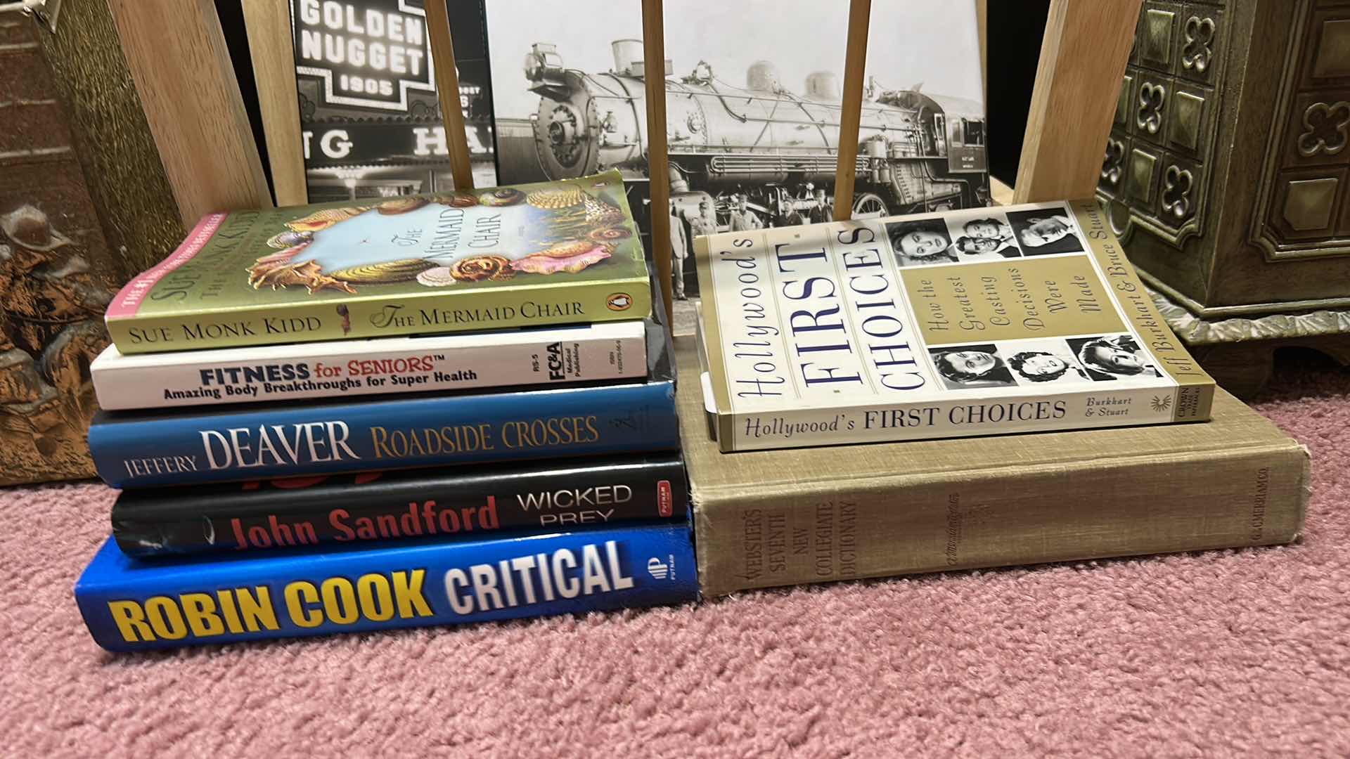 Photo 1 of 2 MAGAZINE RACKS, BOOKS AND WASTEBASKET