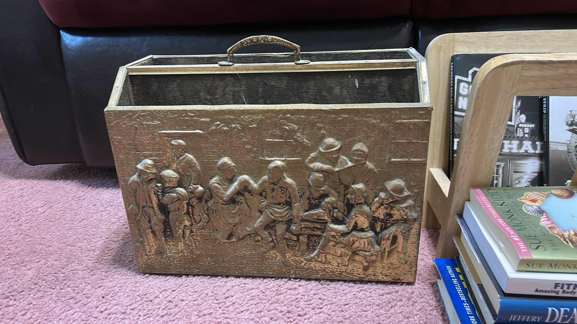 Photo 1 of 2 MAGAZINE RACKS, BOOKS AND WASTEBASKET