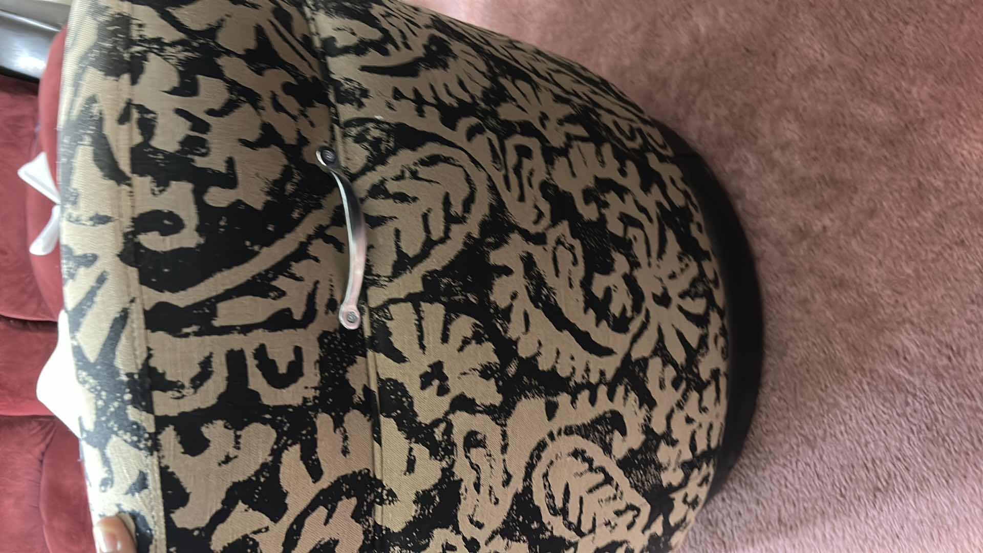 Photo 1 of BLACK AND TAN ROTATING WHEELED PETITE OCCASIONAL CHAIR 31“ x 31“ x H26“