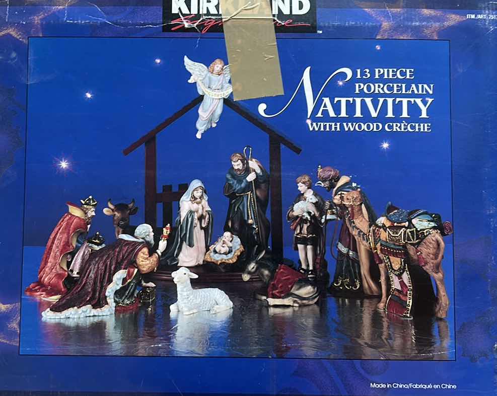Photo 1 of 13 PC PORCELAIN NATIVITY