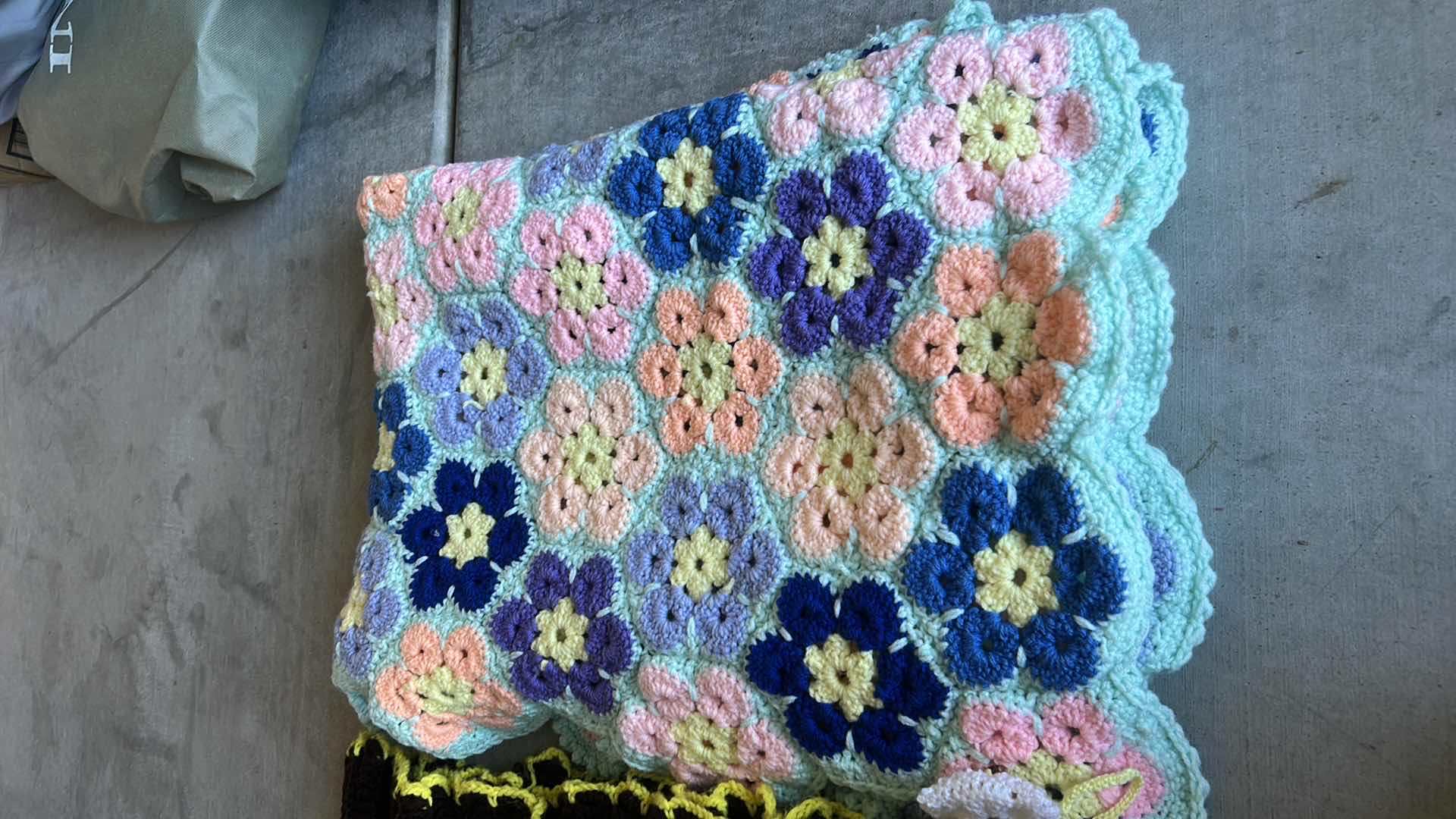 Photo 1 of 2 CROCHETED AFGANS AND BEARS WITH CROCHETED OUTFITS