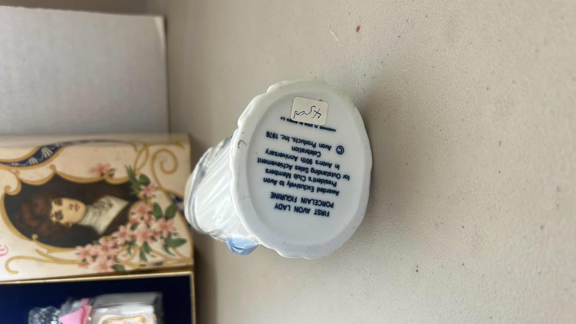 Photo 1 of AVON POWDER SACHET AND PORCELAIN FIGURINE