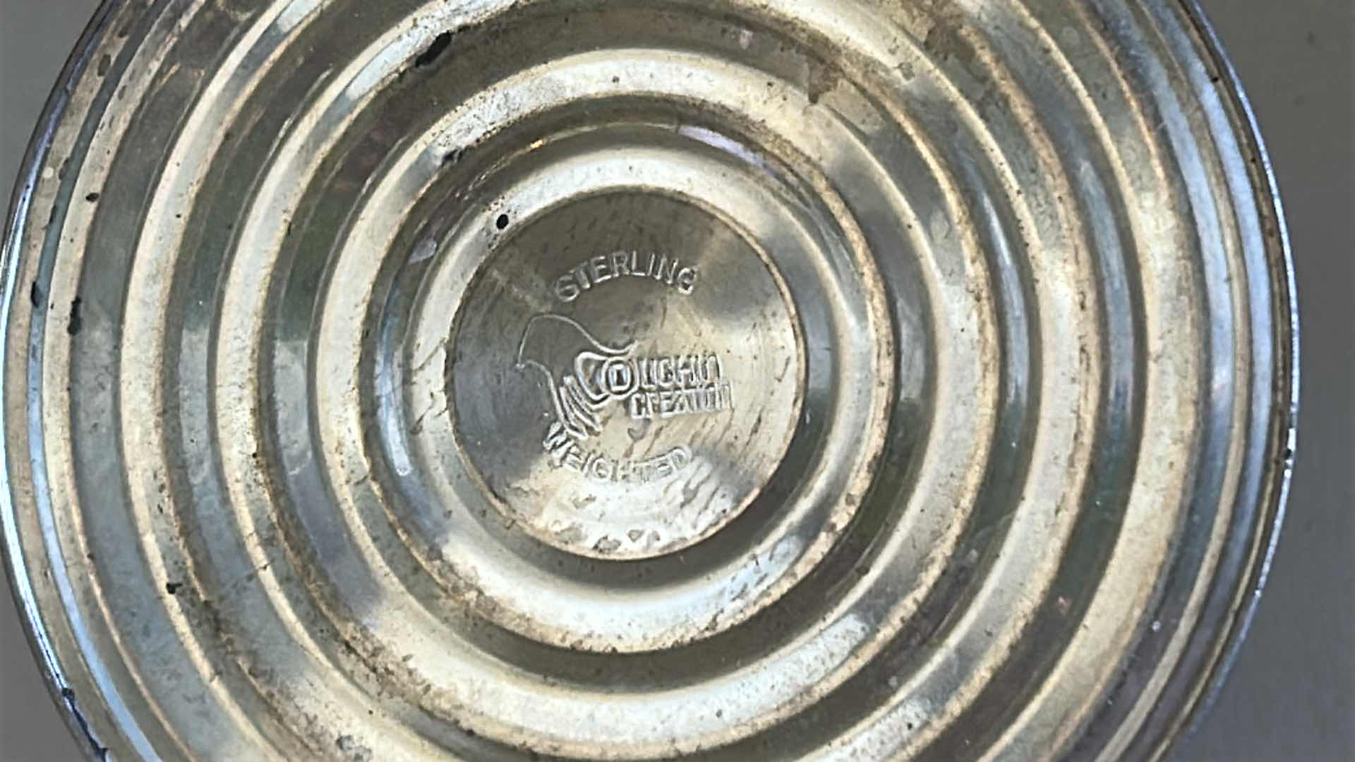 Photo 1 of STERLING CANDLE HOLDER H4” AND  SILVER PLATED BOWL