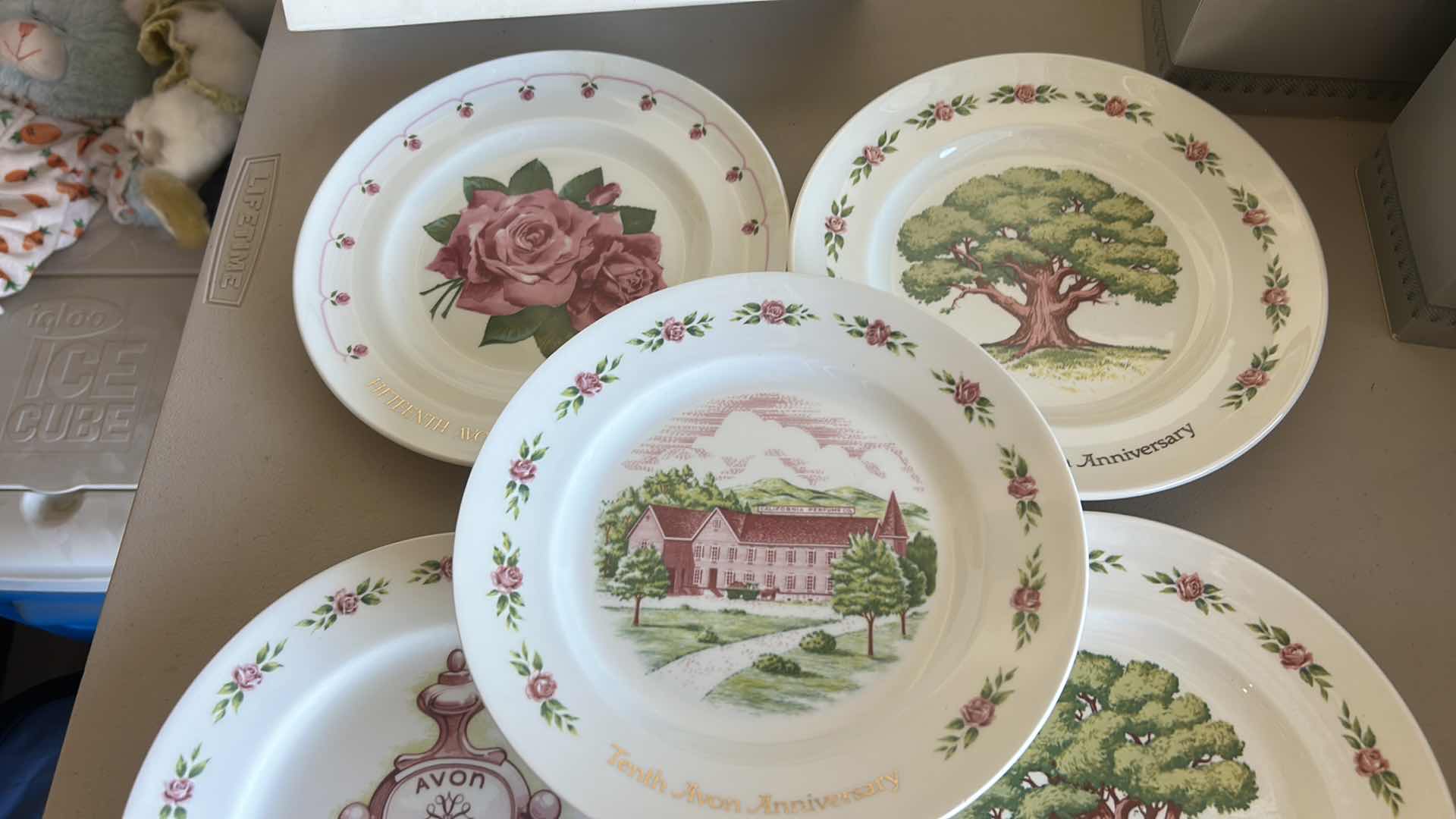 Photo 1 of AVON PORCELAIN BOWL AND 5- 8”PLATES