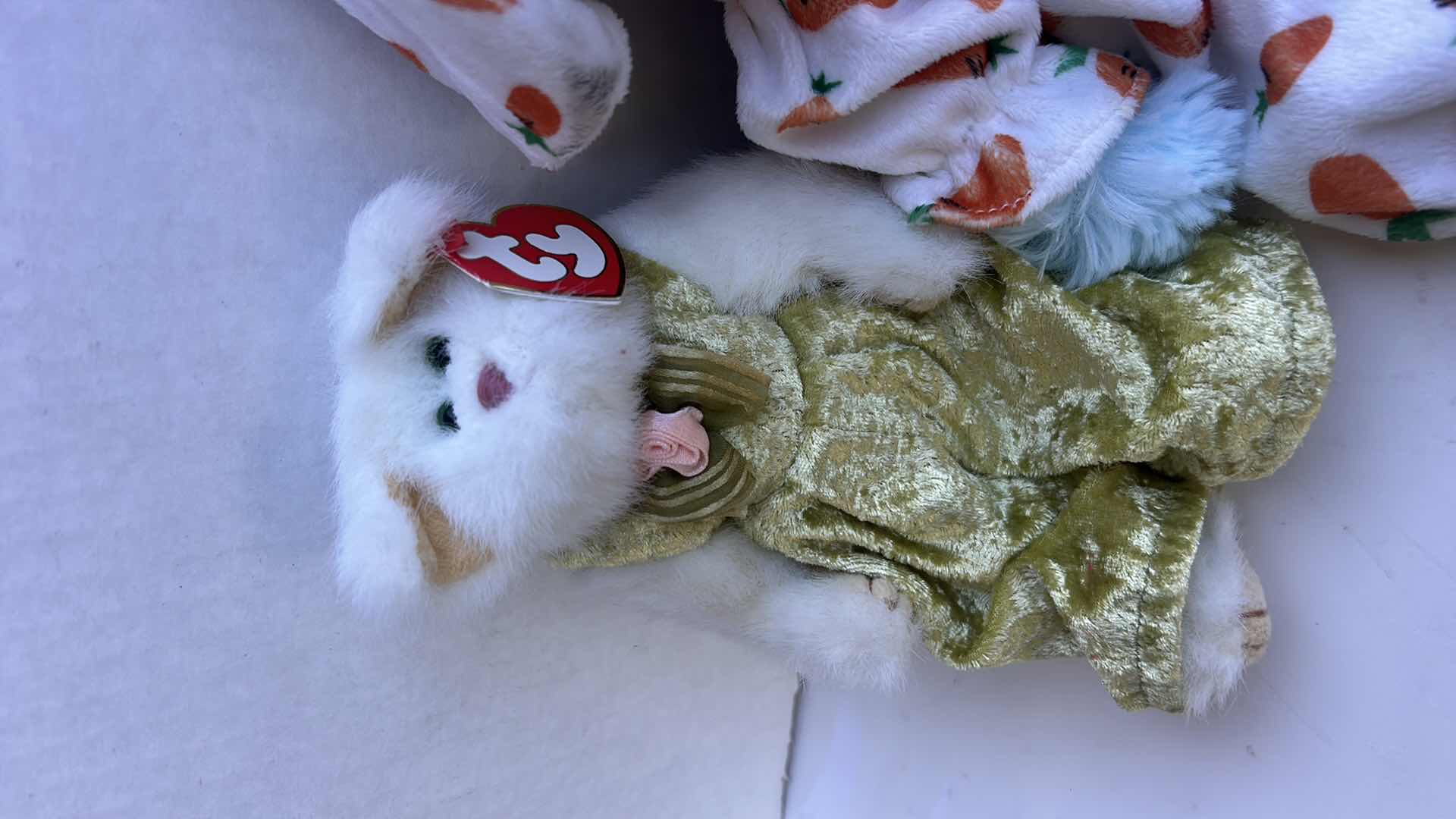 Photo 1 of 2 TY BEANIE BABIES AND STUFFED BEAR WITH BUNNY JAMMIES