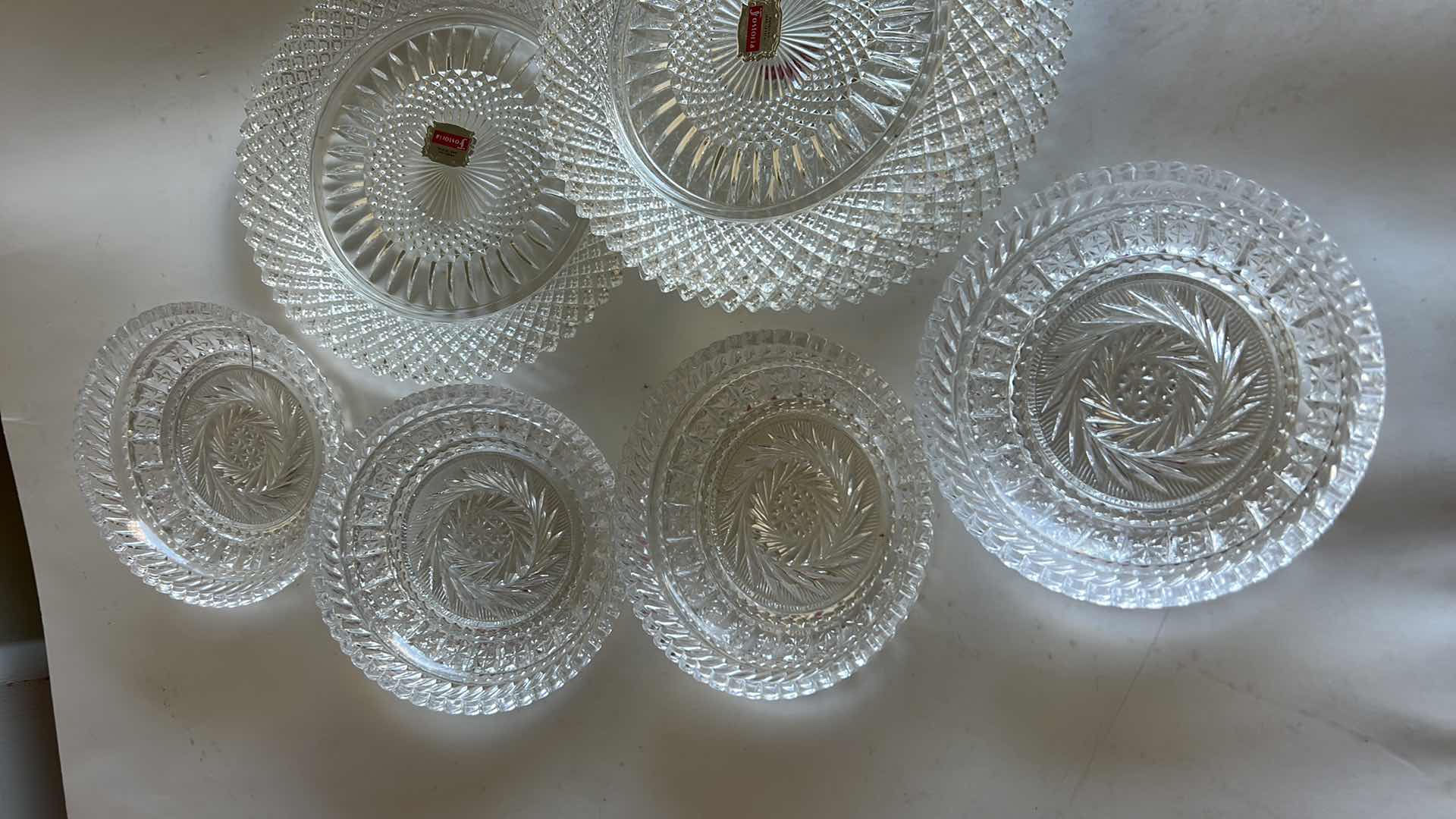Photo 1 of 4 FOSTORIA CUT CRYSTAL PLATES AND BOWLS