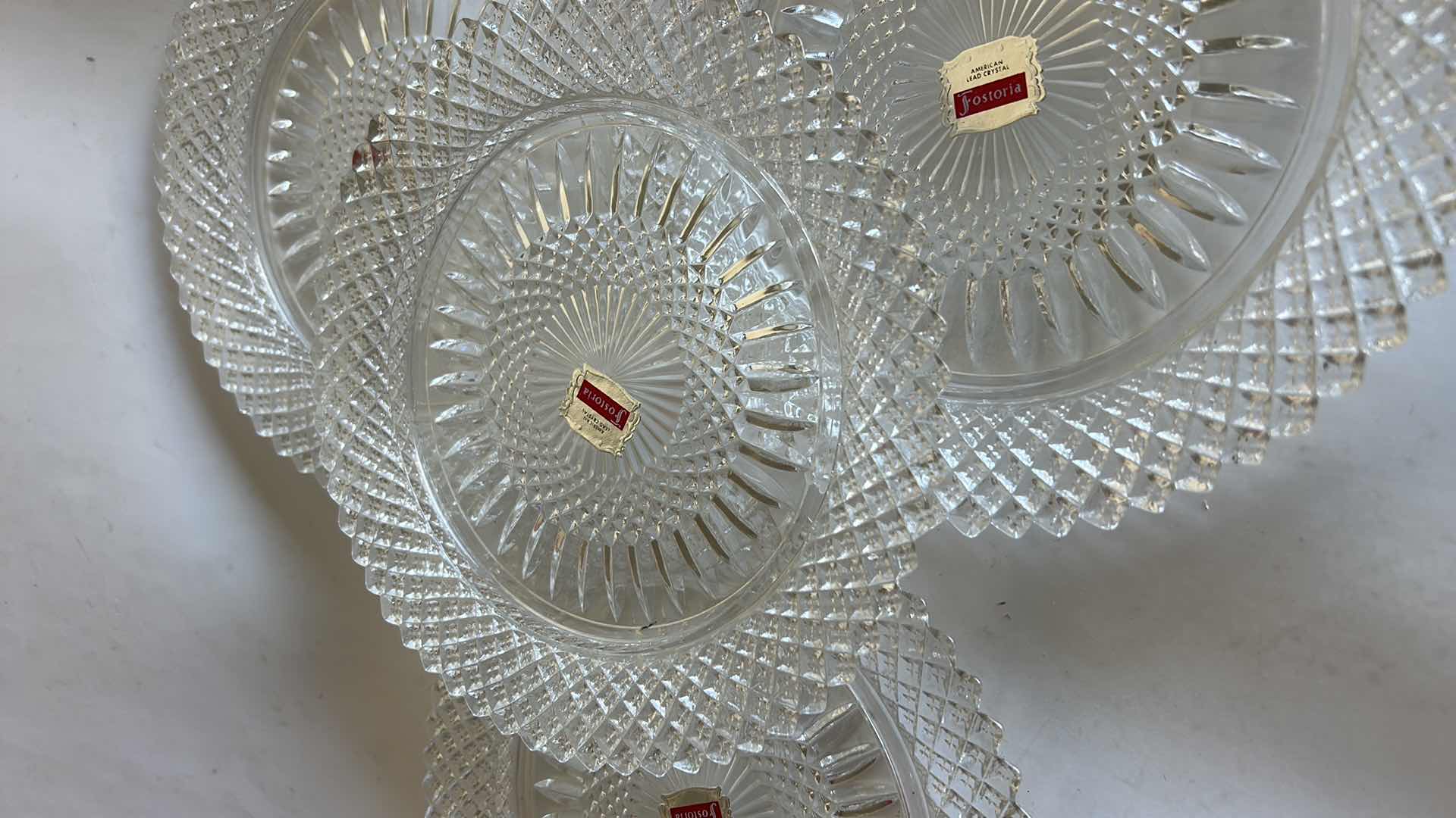 Photo 1 of 4 FOSTORIA CUT CRYSTAL PLATES AND BOWLS