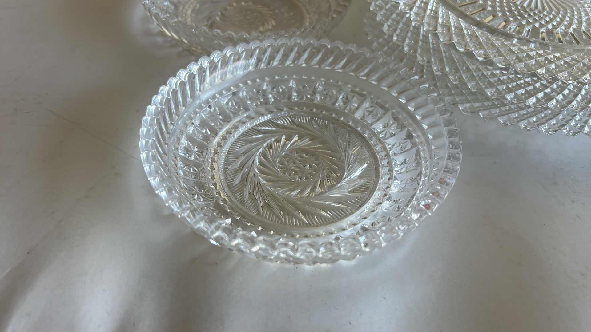 Photo 1 of 4 FOSTORIA CUT CRYSTAL PLATES AND BOWLS