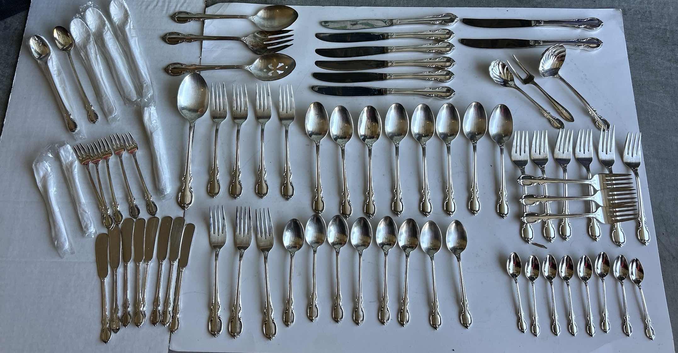 Photo 1 of 77 PCS INTERNATIONAL SILVER PLATE SERVING UTENSILS