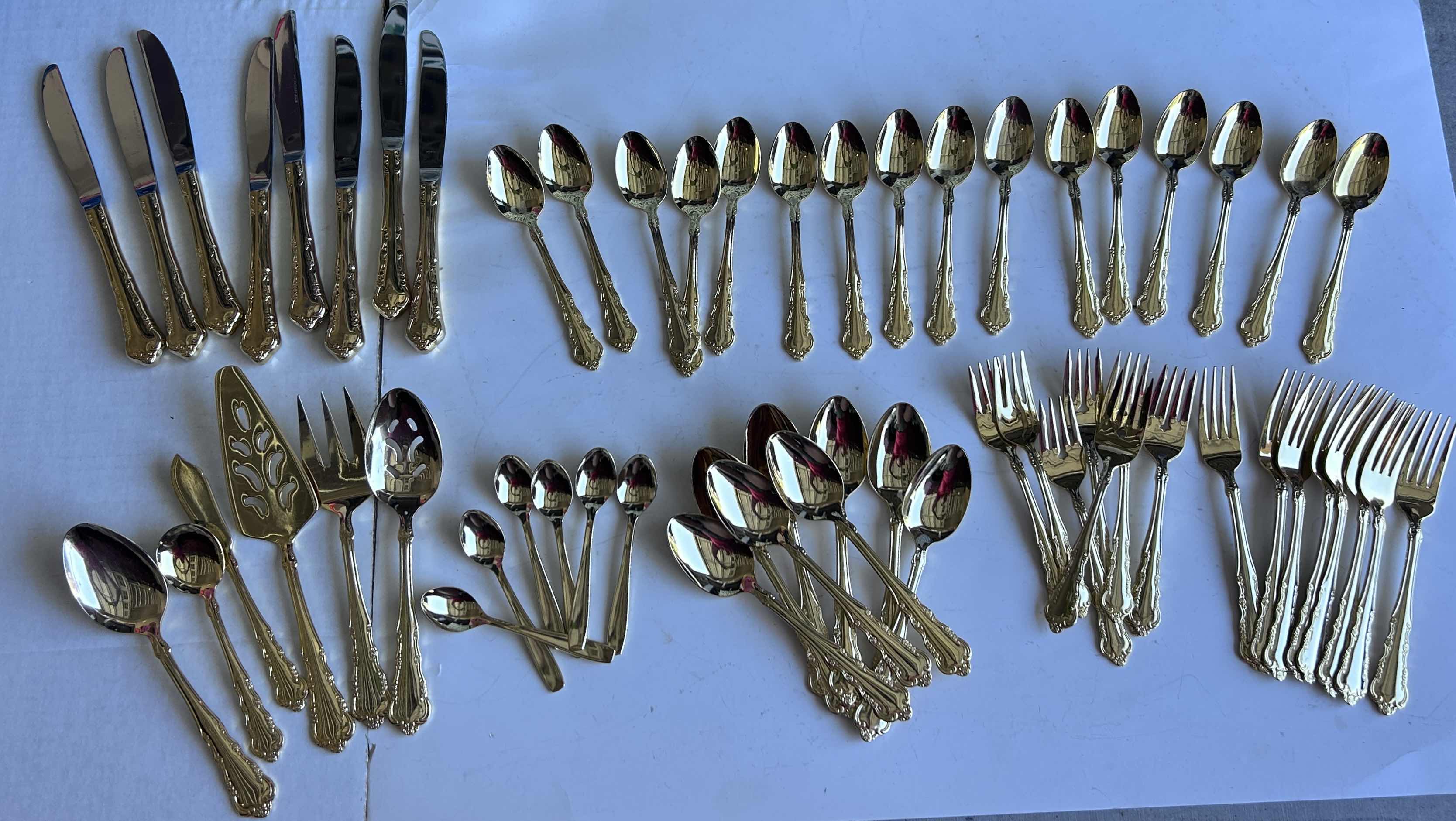 Photo 1 of 60 PC GOLD TONE DINING UTENSILS 1847 ROGERS BROTHERS