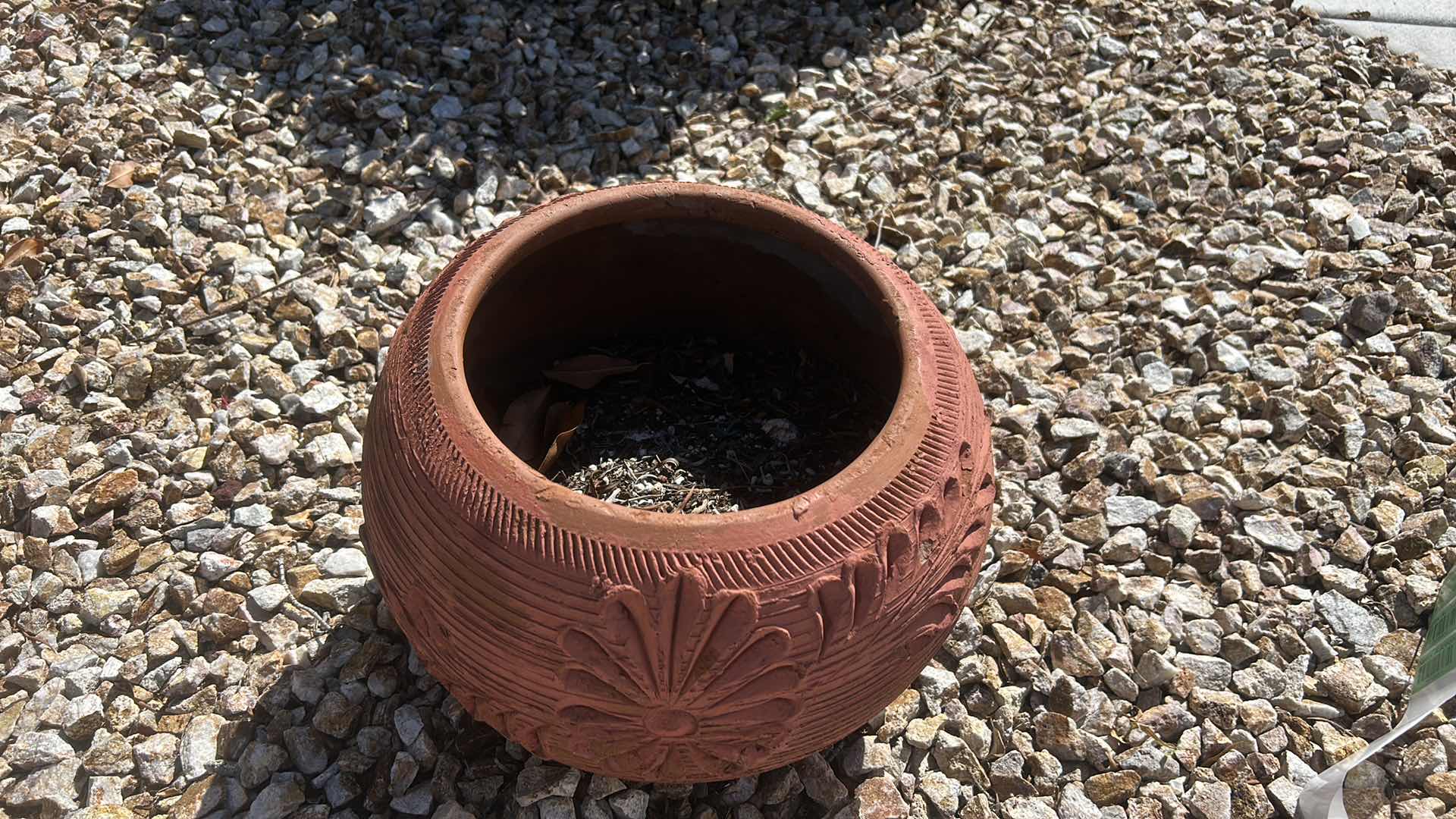 Photo 1 of HEAVY OUTDOOR CLAY POTTERY 16” x 11 1/2”