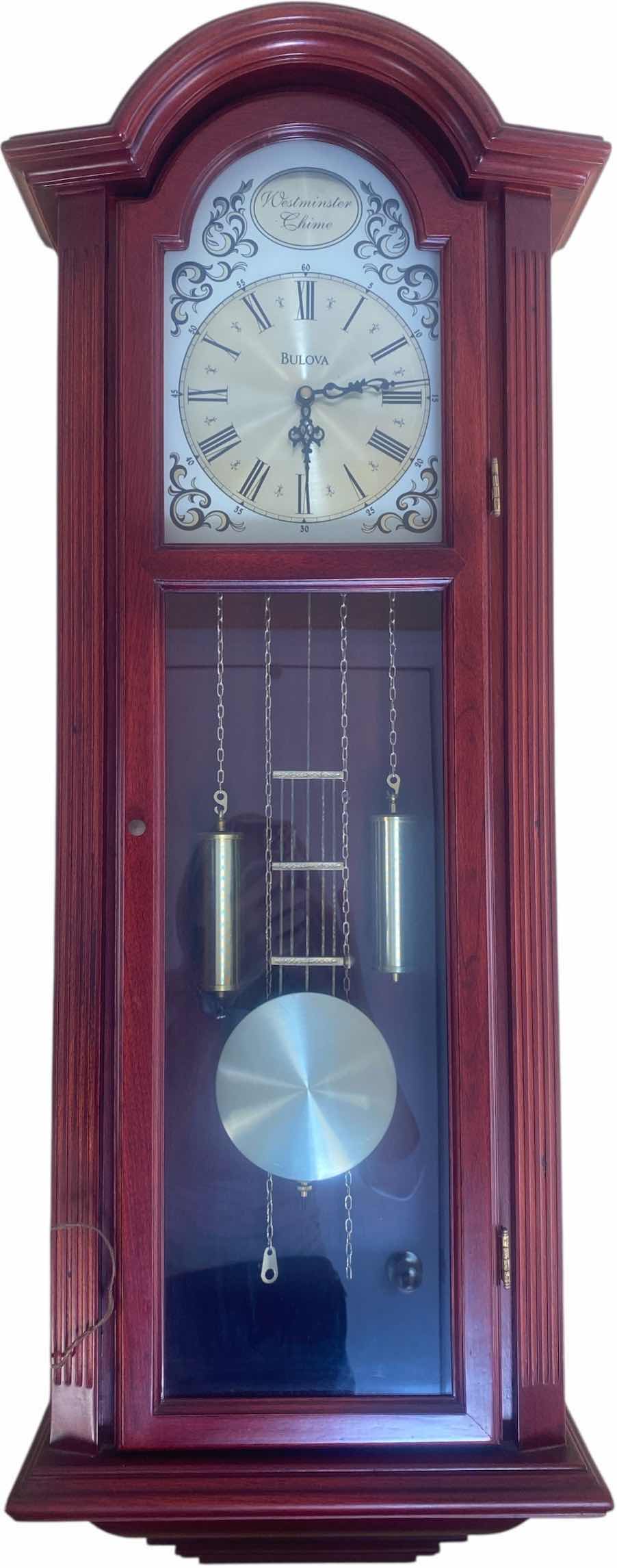 Photo 1 of BULOVA PENDULUM WALL CLOCK 14” x 38”