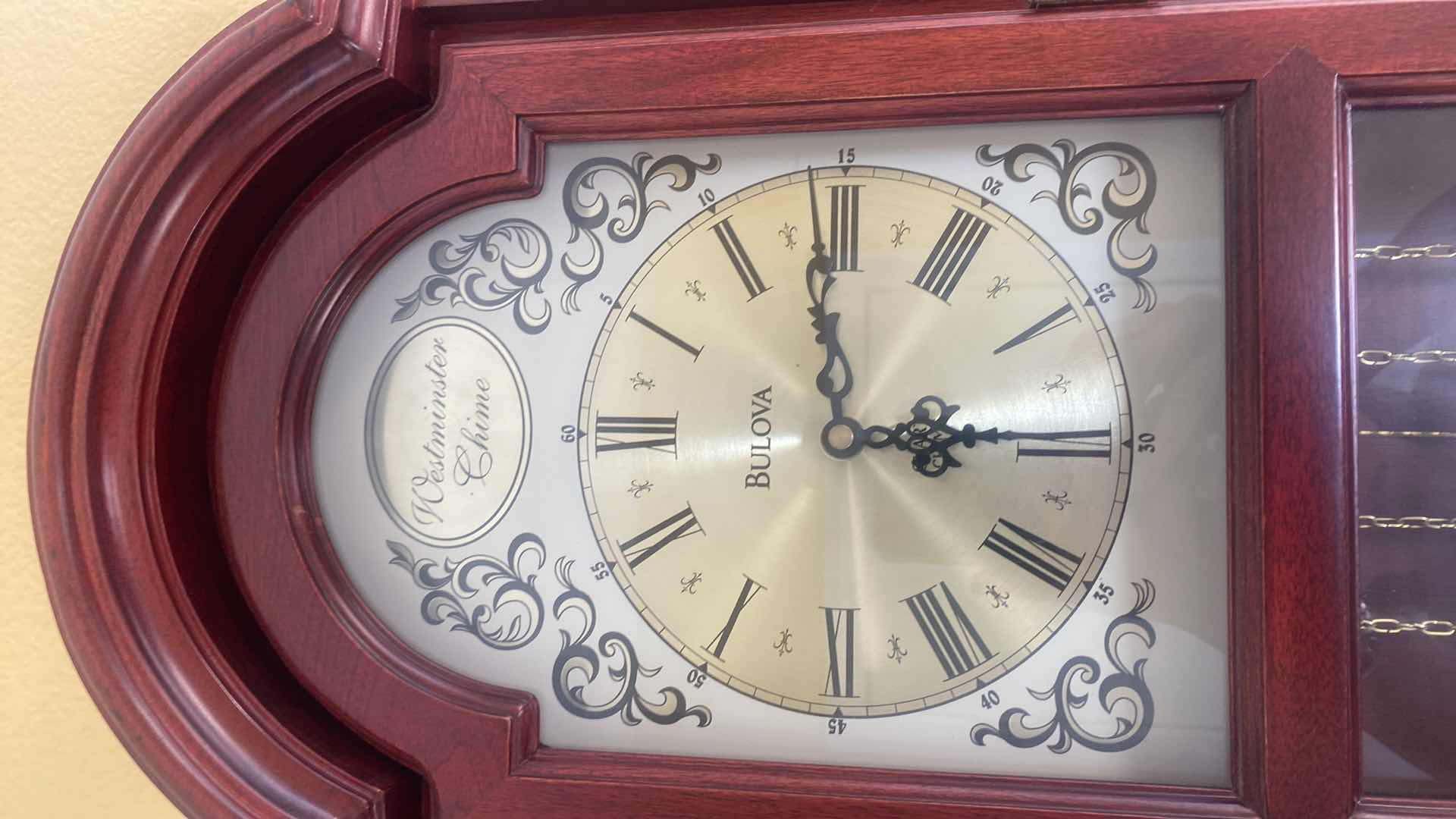 Photo 1 of BULOVA PENDULUM WALL CLOCK 14” x 38”