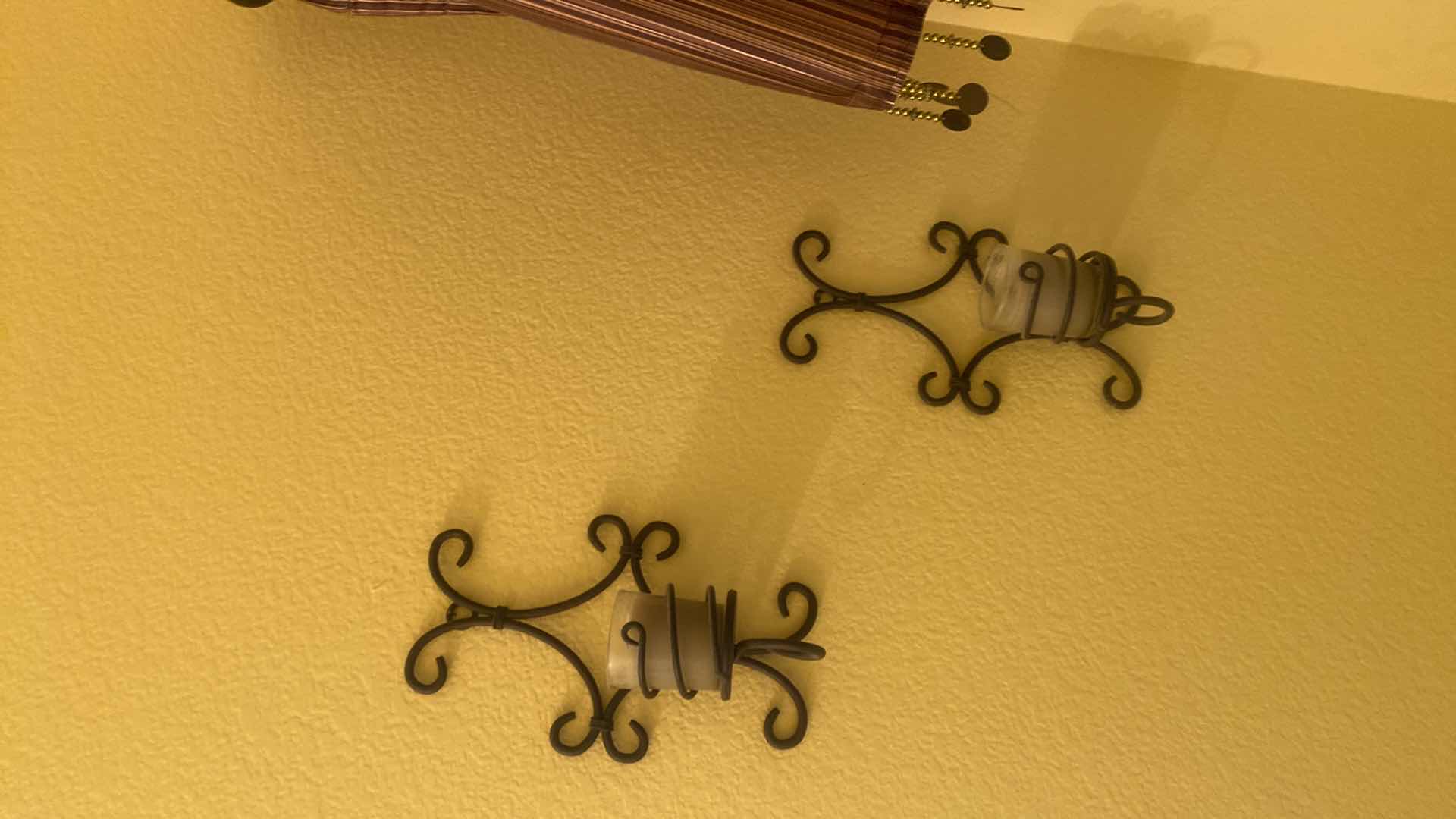 Photo 1 of 3-WALL METAL SCONCES WITH CANDLES LARGEST 18” x 21”