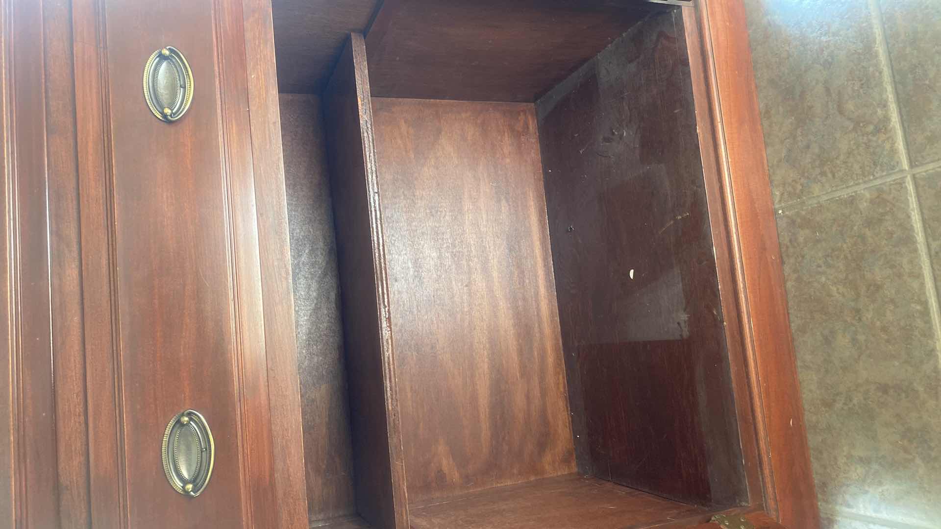 Photo 1 of CHERRY WOOD CHEST 2 DRAWERS & DOORS 36" X 17" H32"