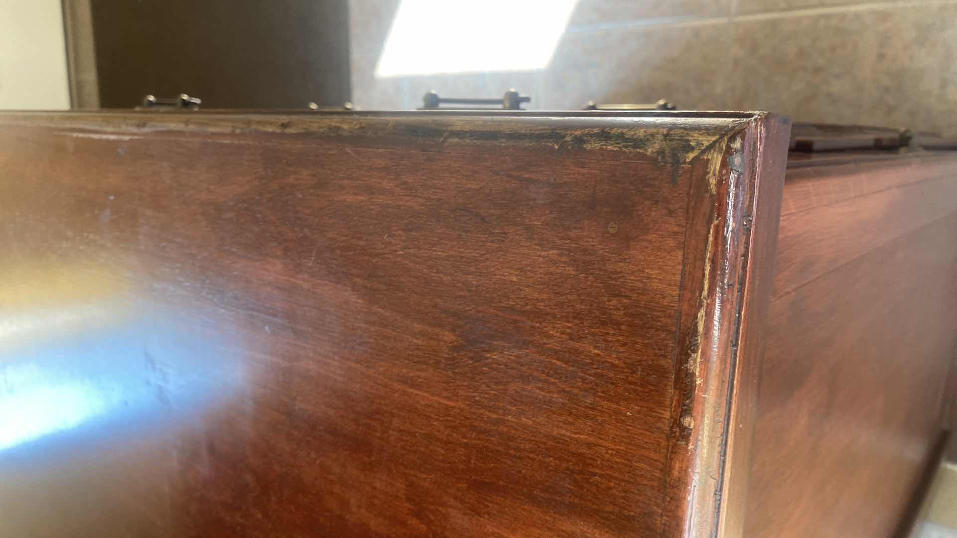 Photo 1 of CHERRY WOOD CHEST 2 DRAWERS & DOORS 36" X 17" H32"