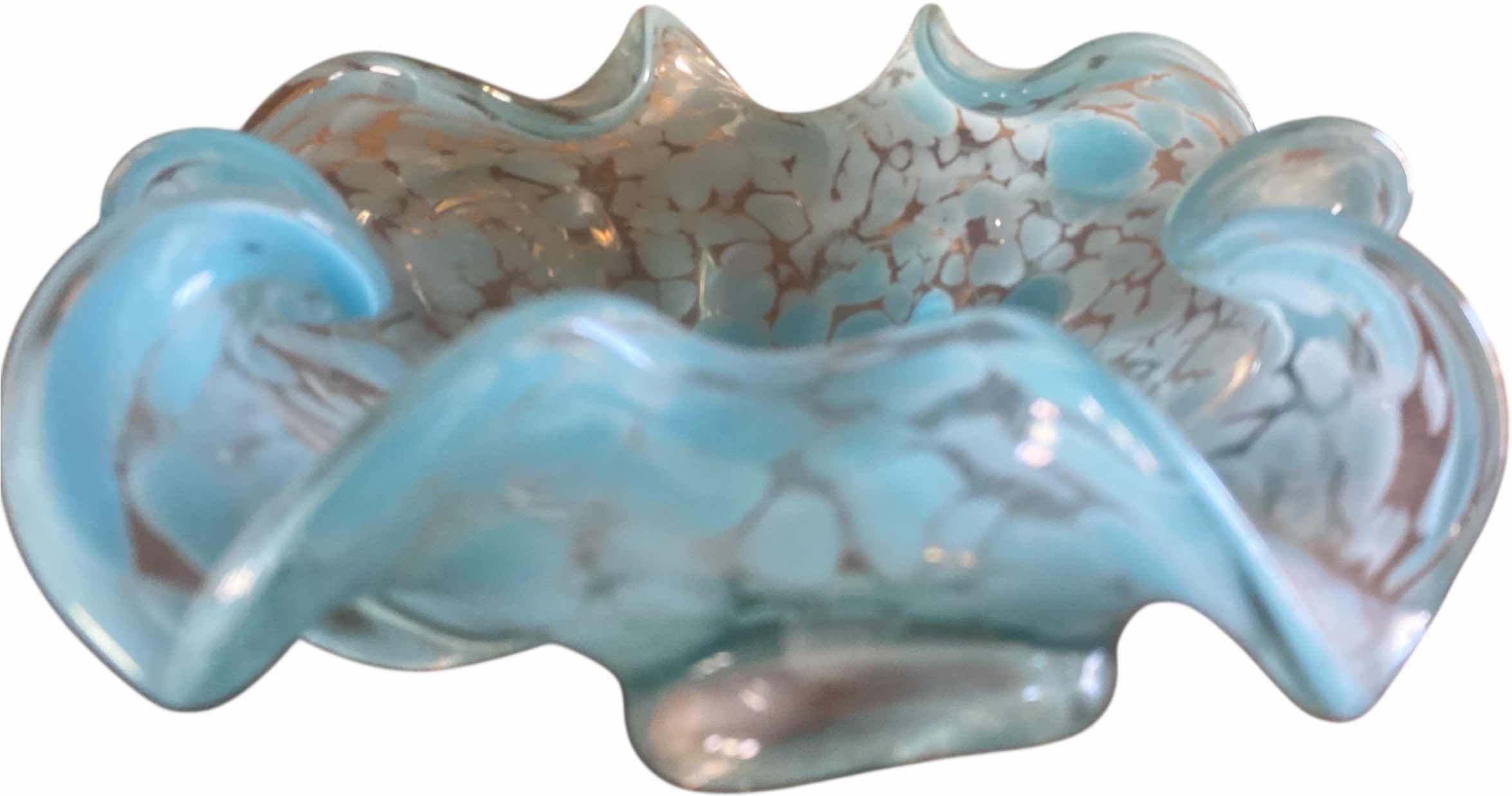 Photo 1 of ART GLASS SWIRLED BOWL 9” x 3 3/4”