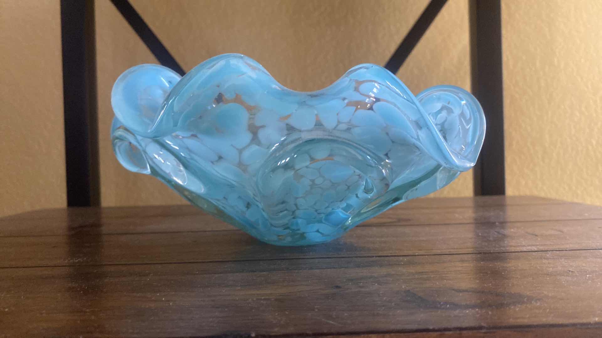 Photo 1 of ART GLASS SWIRLED BOWL 9” x 3 3/4”