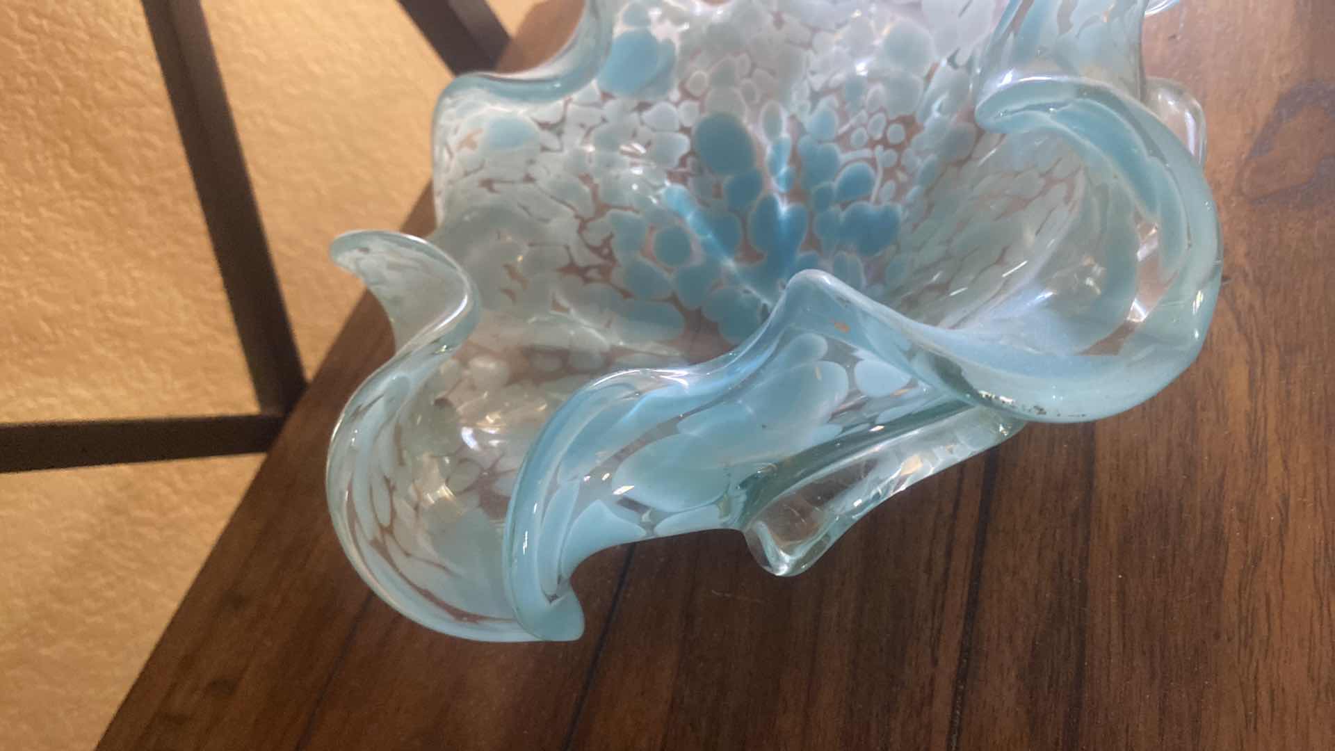 Photo 1 of ART GLASS SWIRLED BOWL 9” x 3 3/4”