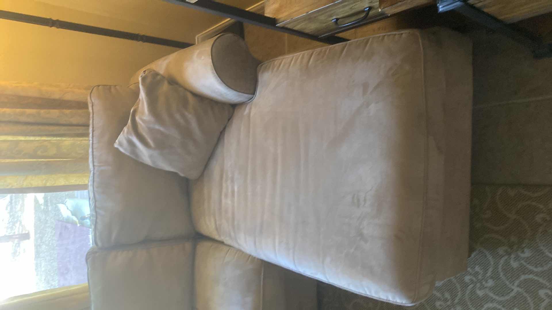 Photo 1 of BRAHUS 3 PIECE SECTIONAL MICROFIBER SOFA WITH CHAISE LEFT 88” RIGHT WITHOUT CHAISE 61” CHAISE 33” x 65” (2 toss pillows included)