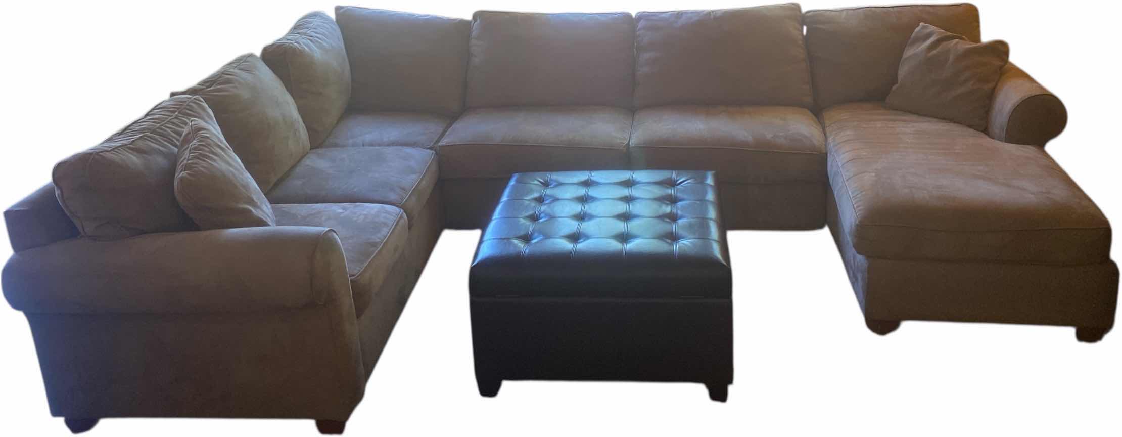 Photo 1 of BRAHUS 3 PIECE SECTIONAL MICROFIBER SOFA WITH CHAISE LEFT 88” RIGHT WITHOUT CHAISE 61” CHAISE 33” x 65” (2 toss pillows included)