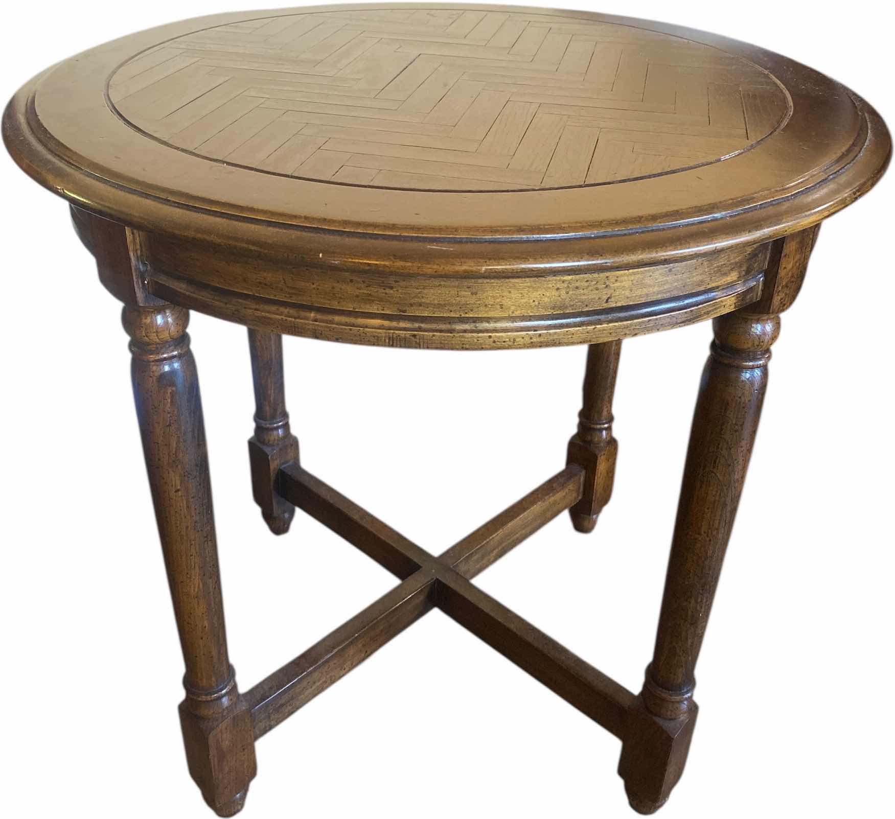 Photo 1 of 26 1/2” ROUND WOOD END TABLE H26”