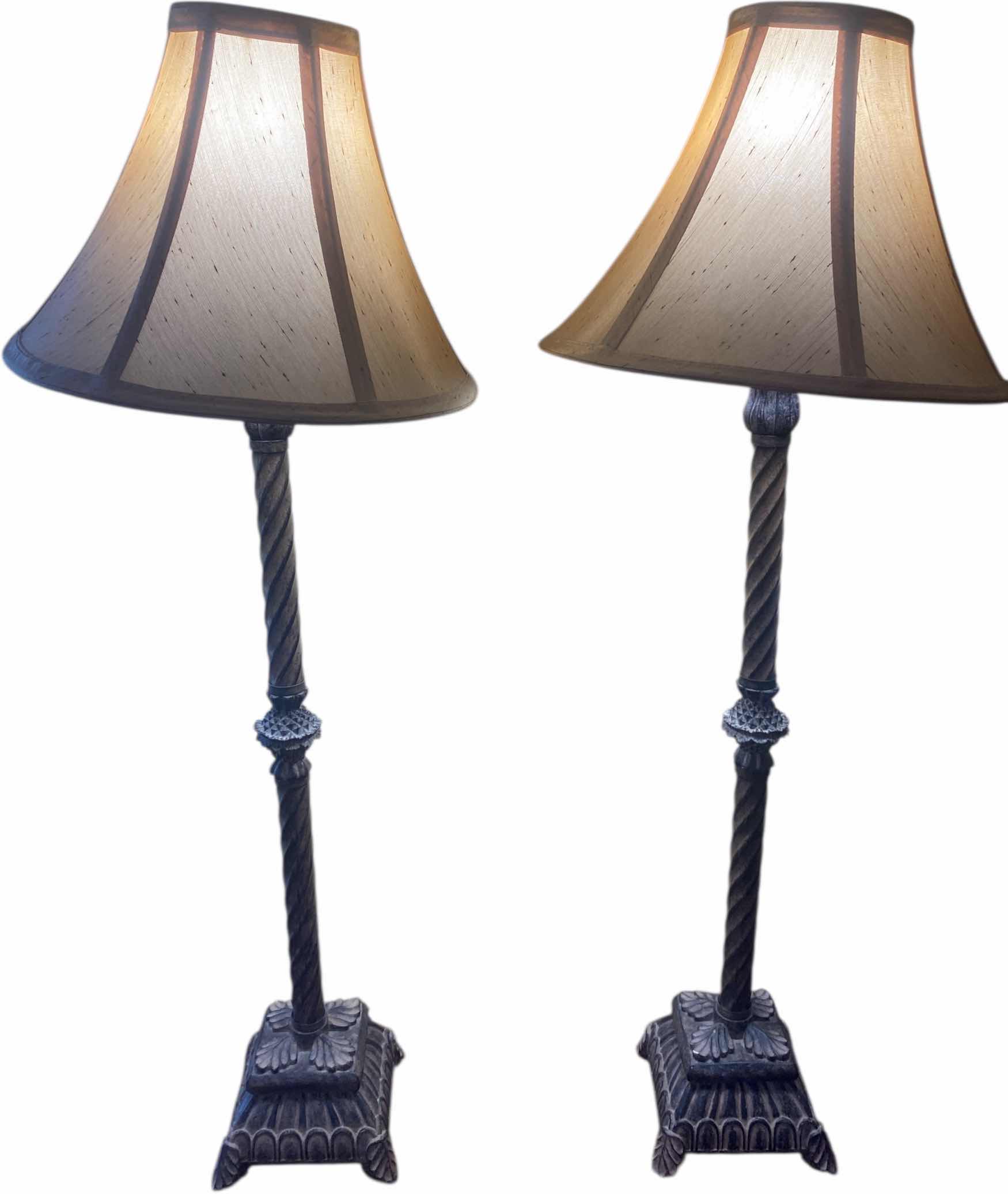 Photo 1 of PAIR OF CAST RESIN BUFFET/CONSOLE TABLE LAMPS H30”