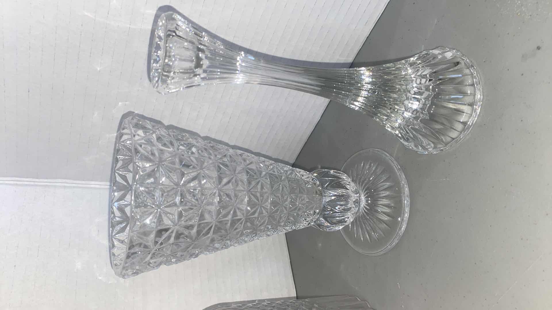 Photo 1 of 5 CRYSTAL CANDLE HOLDERS & VASES H8”
